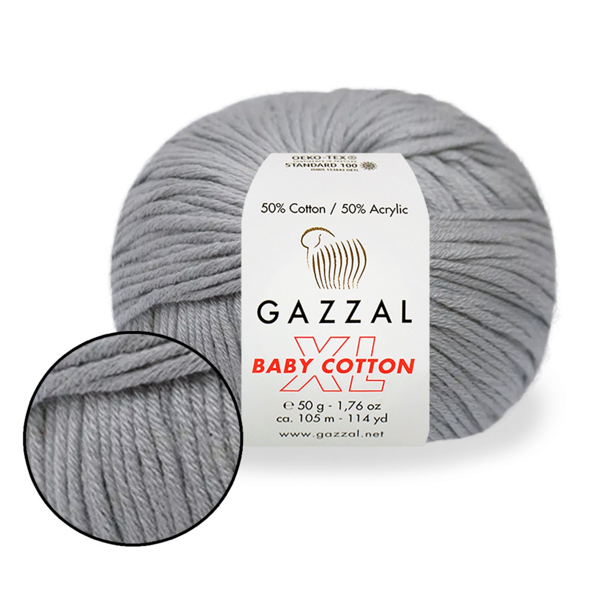 Gazzal Baby Cotton XL, 29 colors, 1.76 oz / 114 yds