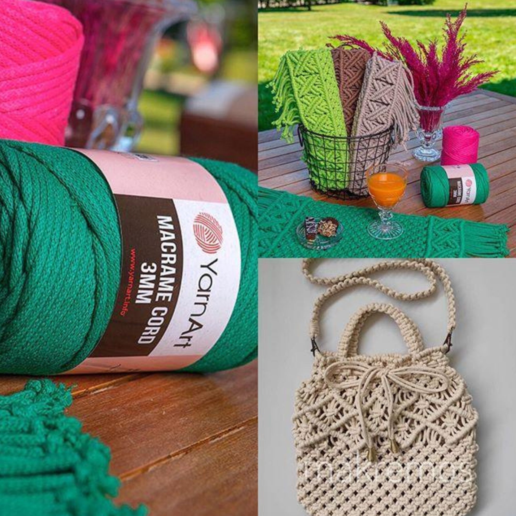 YarnArt Macrame Cord 3 mm, 22 colors, 8.8 oz / 109 yds