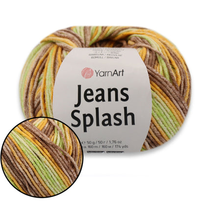 YarnArt Jeans Splash, 8 colors, 1.76 oz / 174 yds