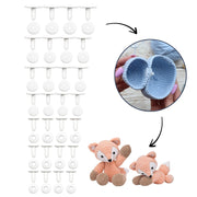 28 Set Doll Joints Assorted Size White Plastic Animal Joints Bear Making Accessories for Doll Making Limbs and Head Joints