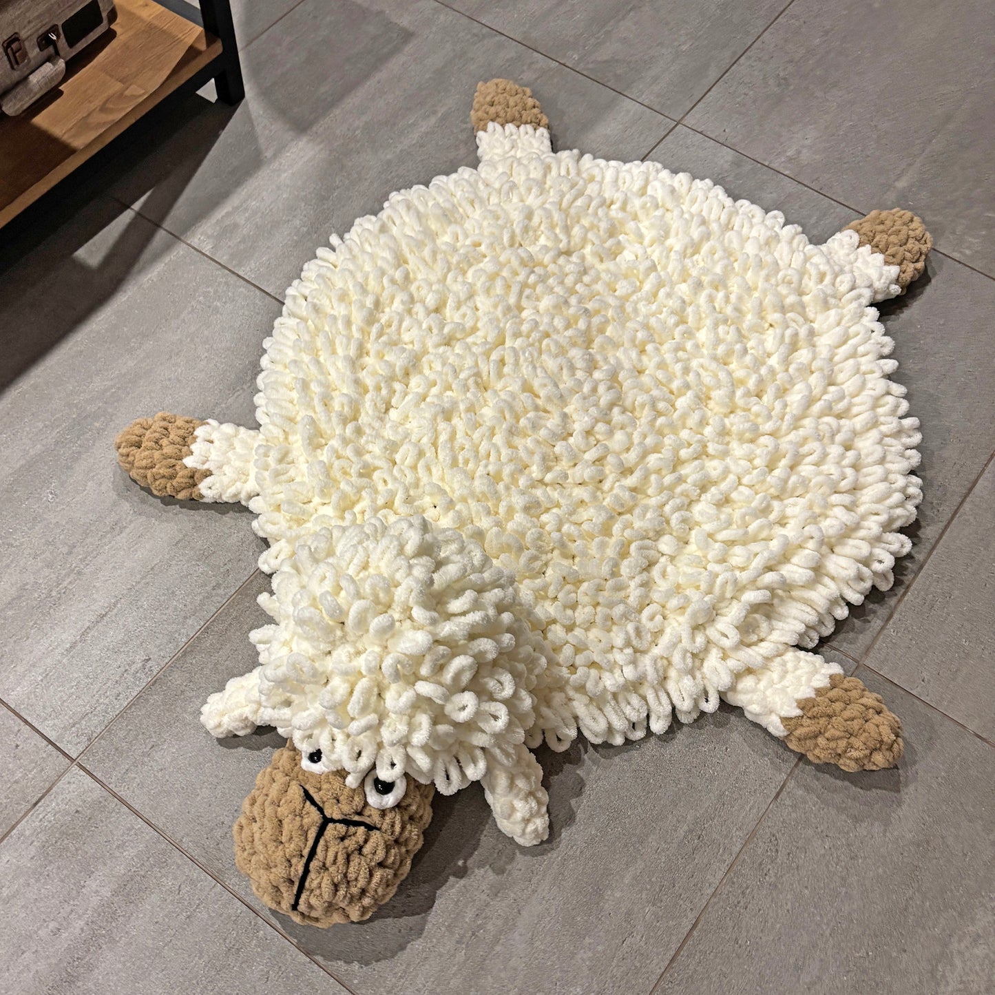 KIDS SHEEP RUG Crochet Pattern (skill level beginner)
