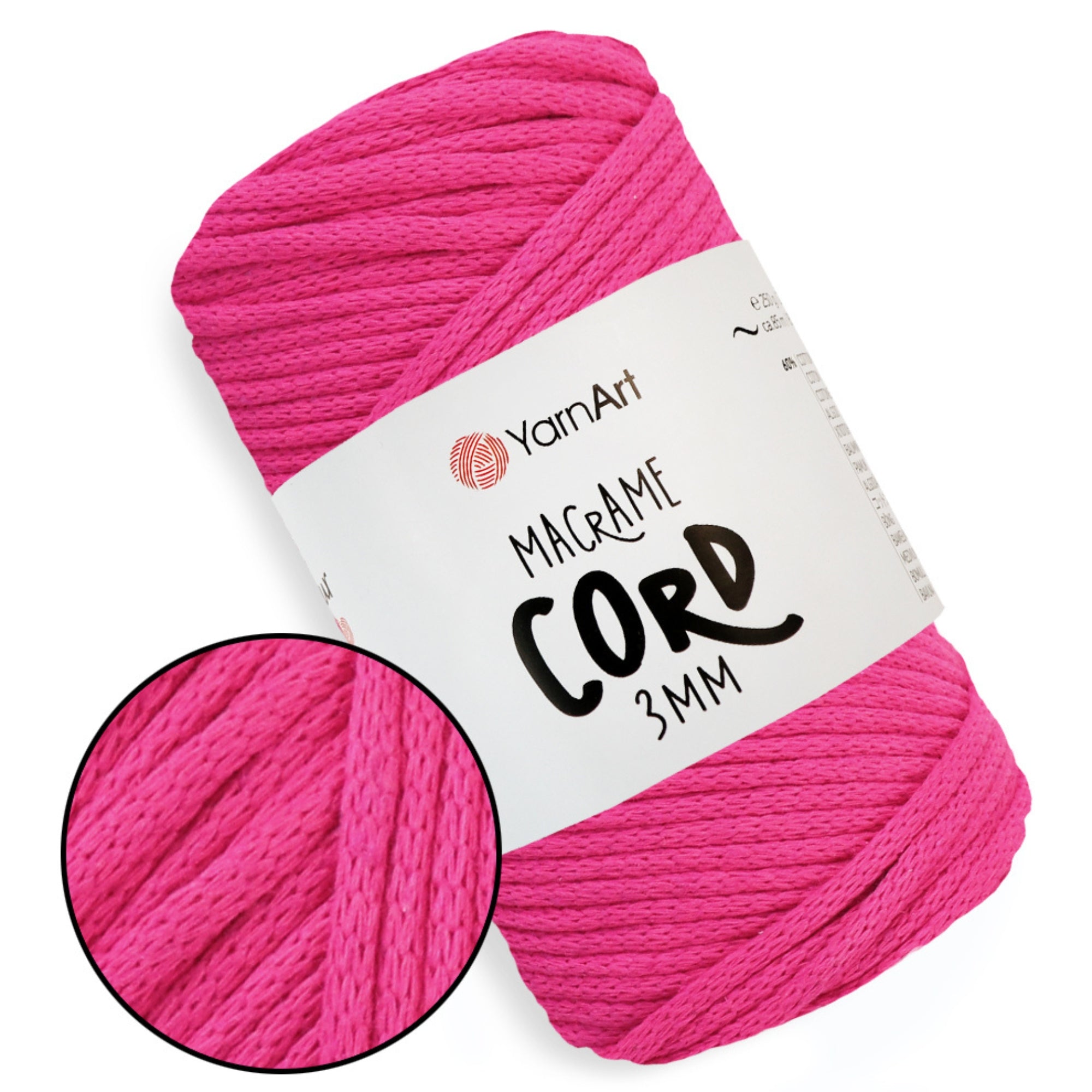 YarnArt Macrame Cord 3 mm, 22 colors, 8.8 oz / 109 yds
