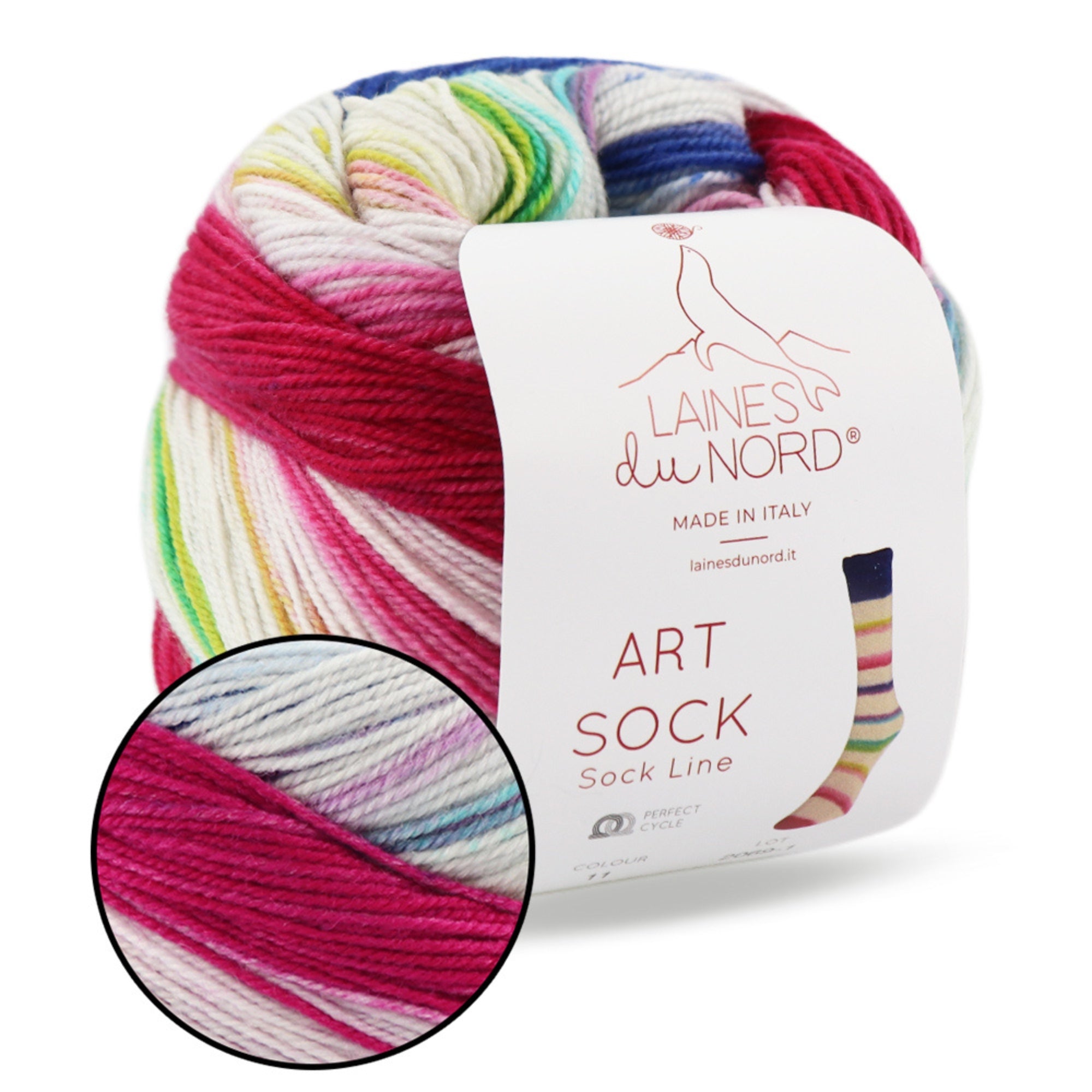 Laines du Nord Art Socks, 4 colors, 3.53 oz / 459 yds