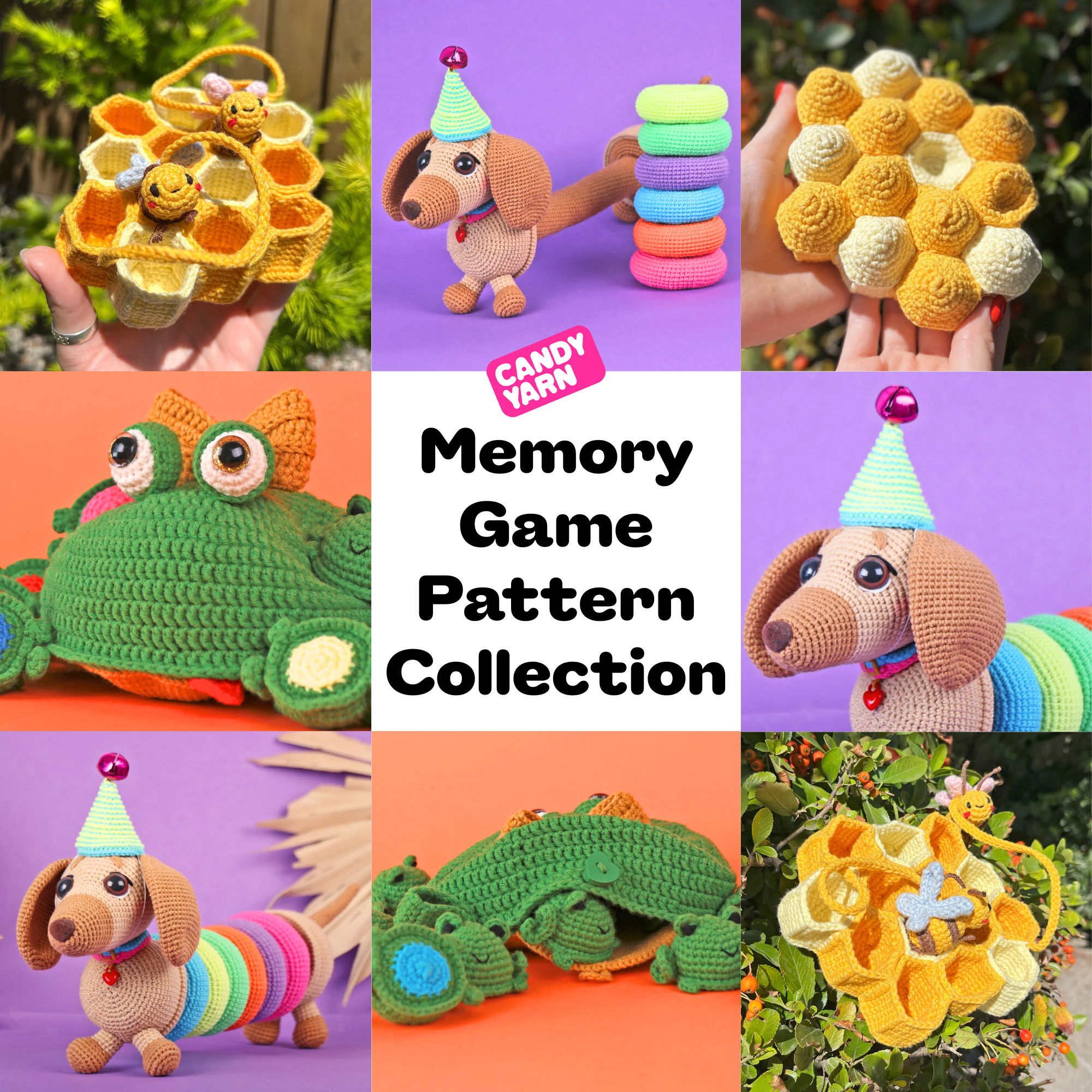 MEMORY GAME COLLECTION Crochet Pattern (skill levels intermediate ...