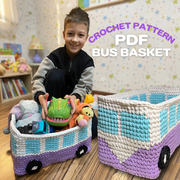 RETRO BUS NURSERY BASKET Crochet Pattern (skill level beginner)