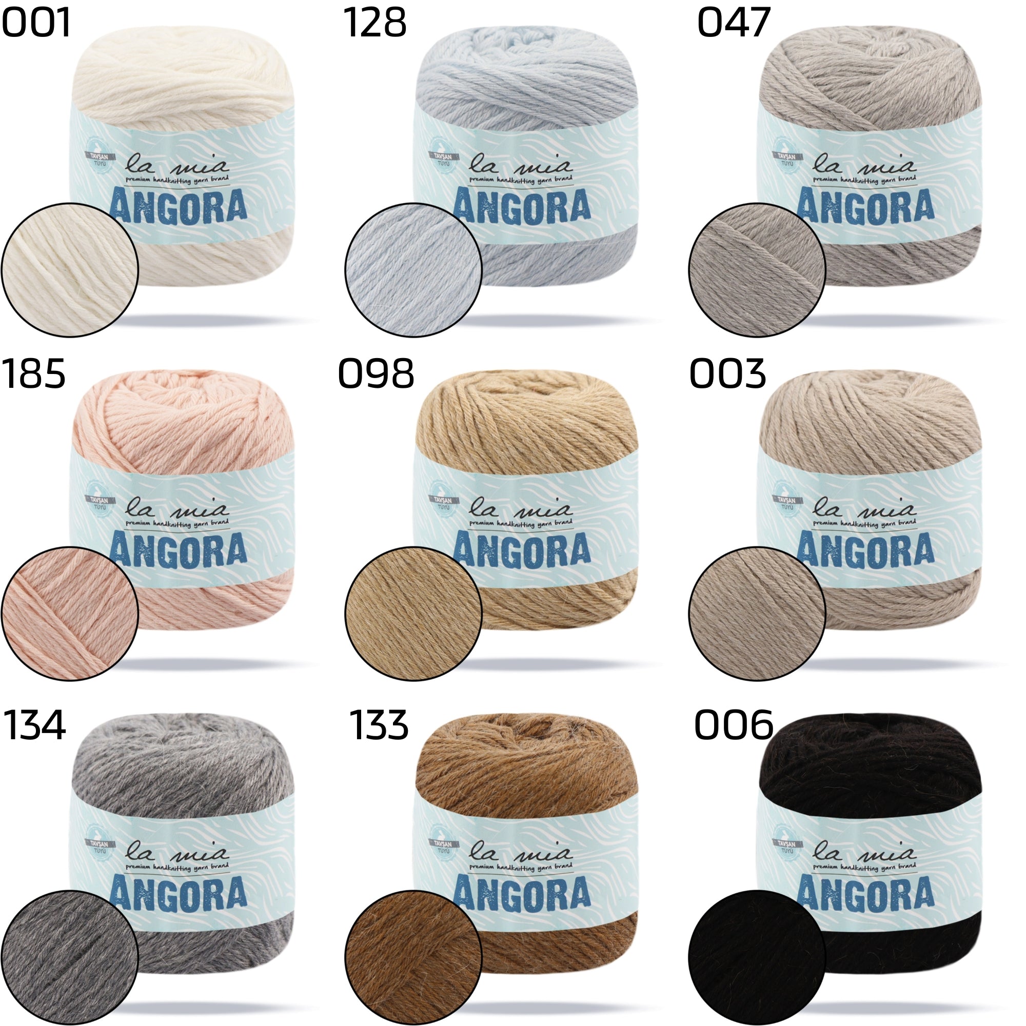 La Mia Angora, 16 colors, 1.76 oz / 136 yds