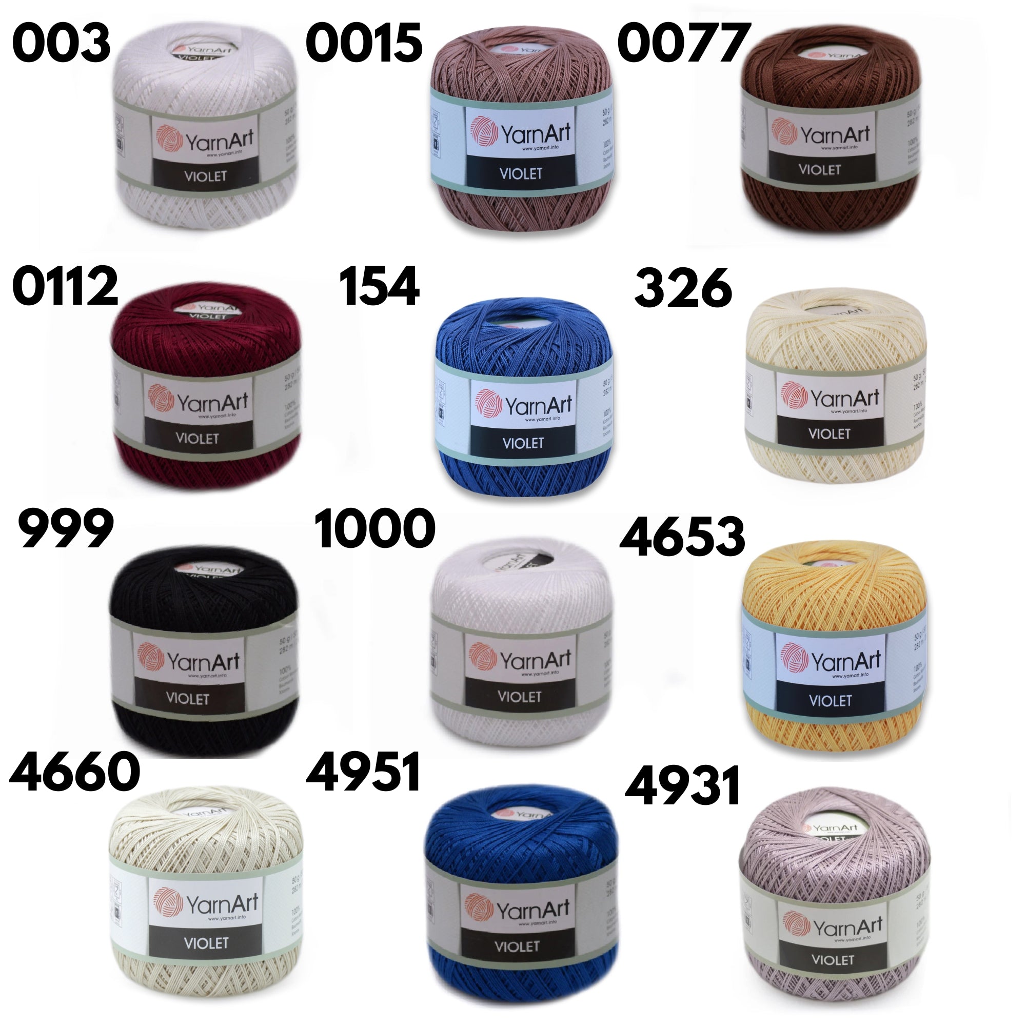 YarnArt Violet, 31 colors, 1.76 oz / 308 yds