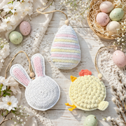 Amigurumi Bunny Egg Chick Ornaments 3-in-1 Crochet Pattern