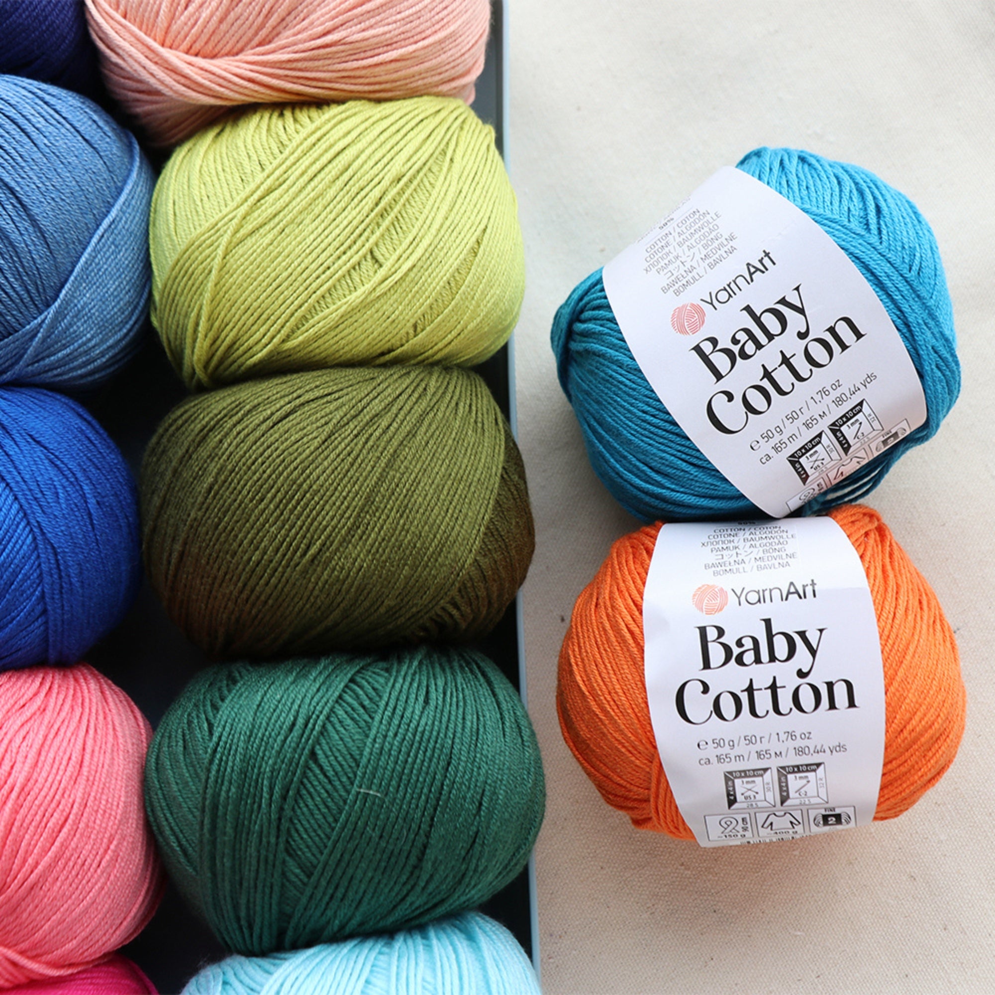 Yarnart Baby Cotton, 13 colors, 1.76 oz / 180 yds