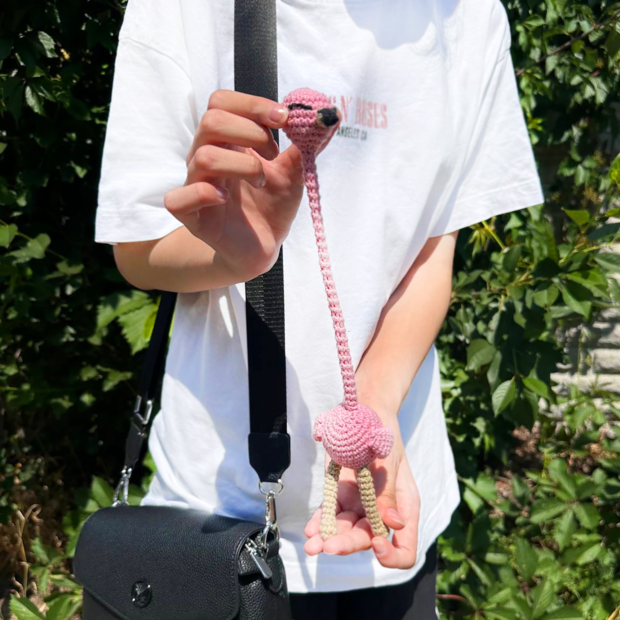 FLAMINGO BAG CHARM Crochet Pattern (skill level beginner)