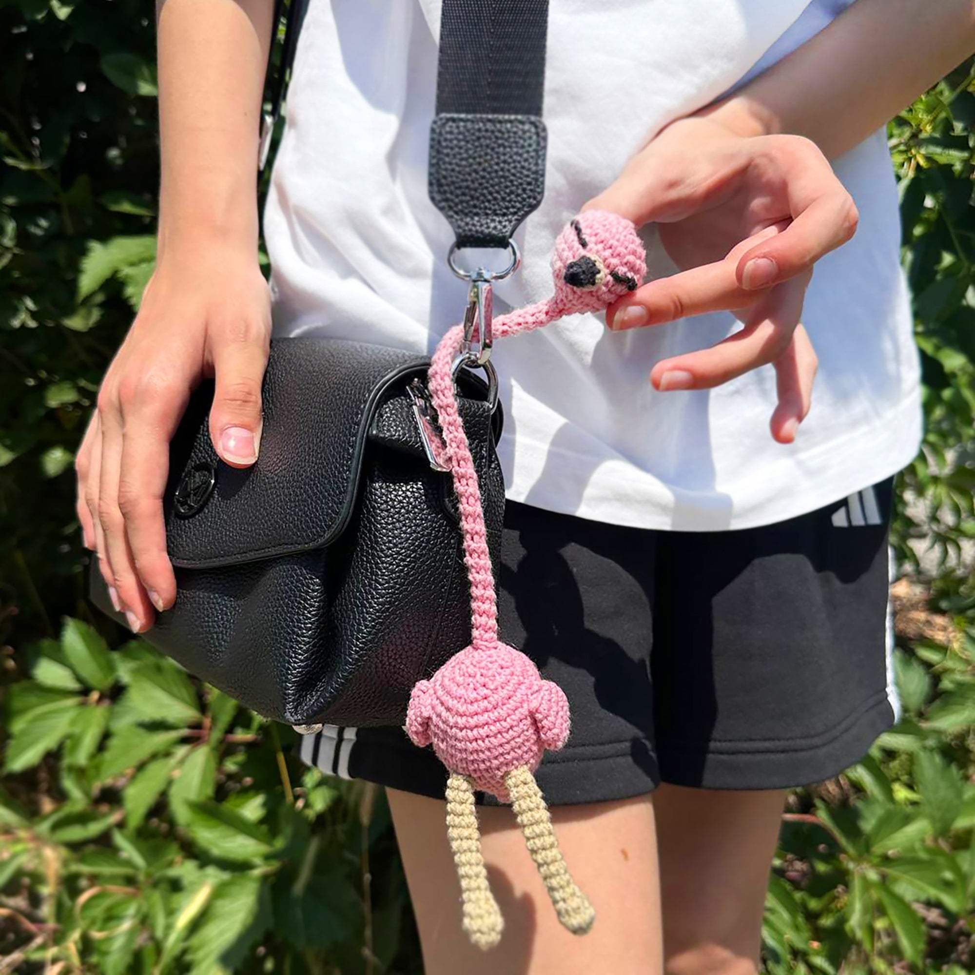 FLAMINGO BAG CHARM Crochet Pattern (skill level beginner)