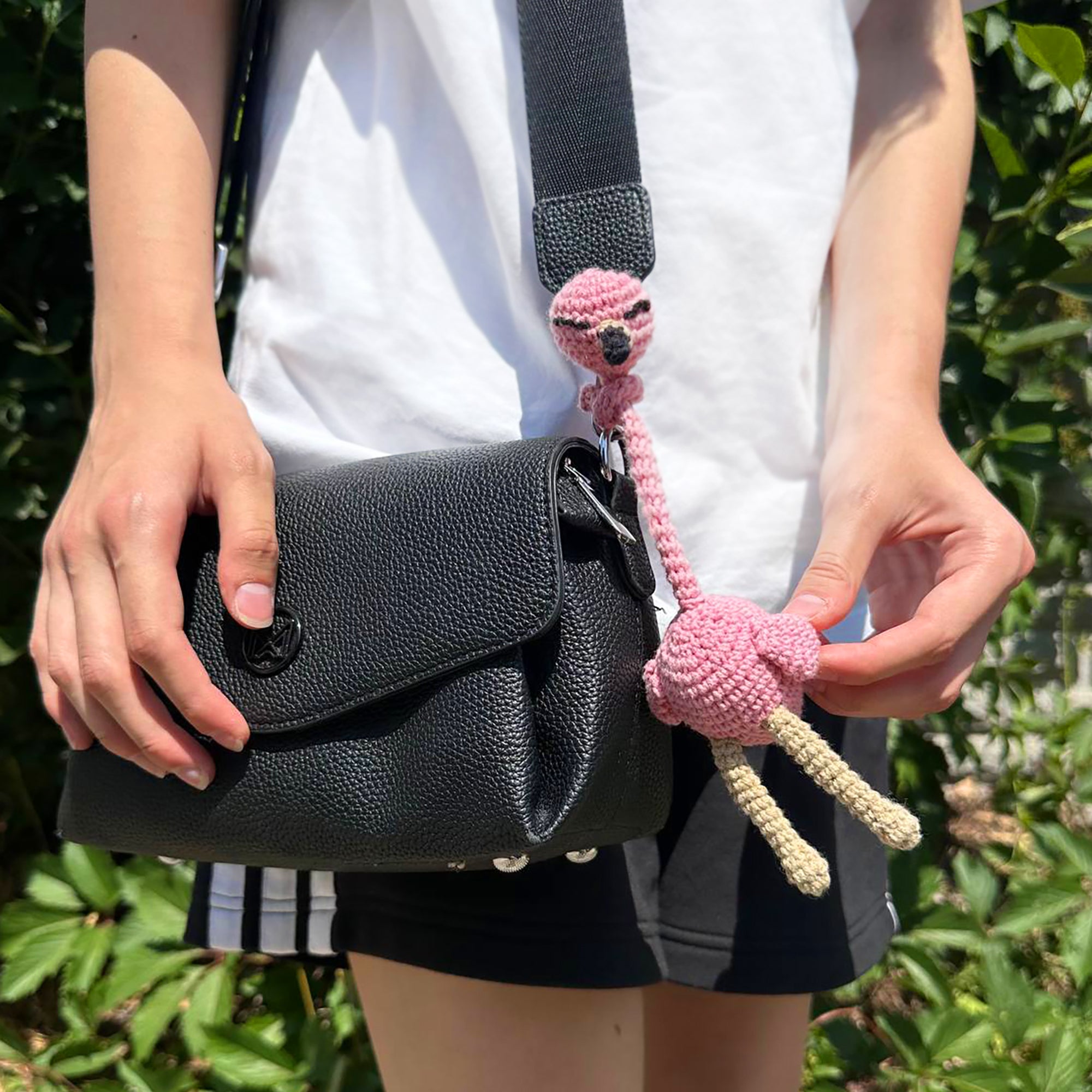 FLAMINGO BAG CHARM Crochet Pattern (skill level beginner)
