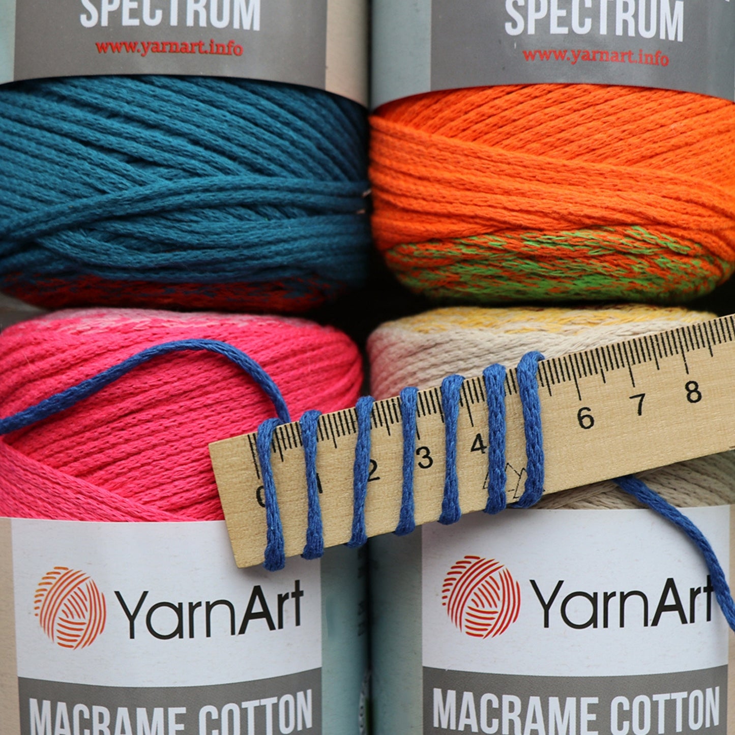 YarnArt Macrame Cotton Spectrum, 18 colors, 8.8 oz / 246 yds