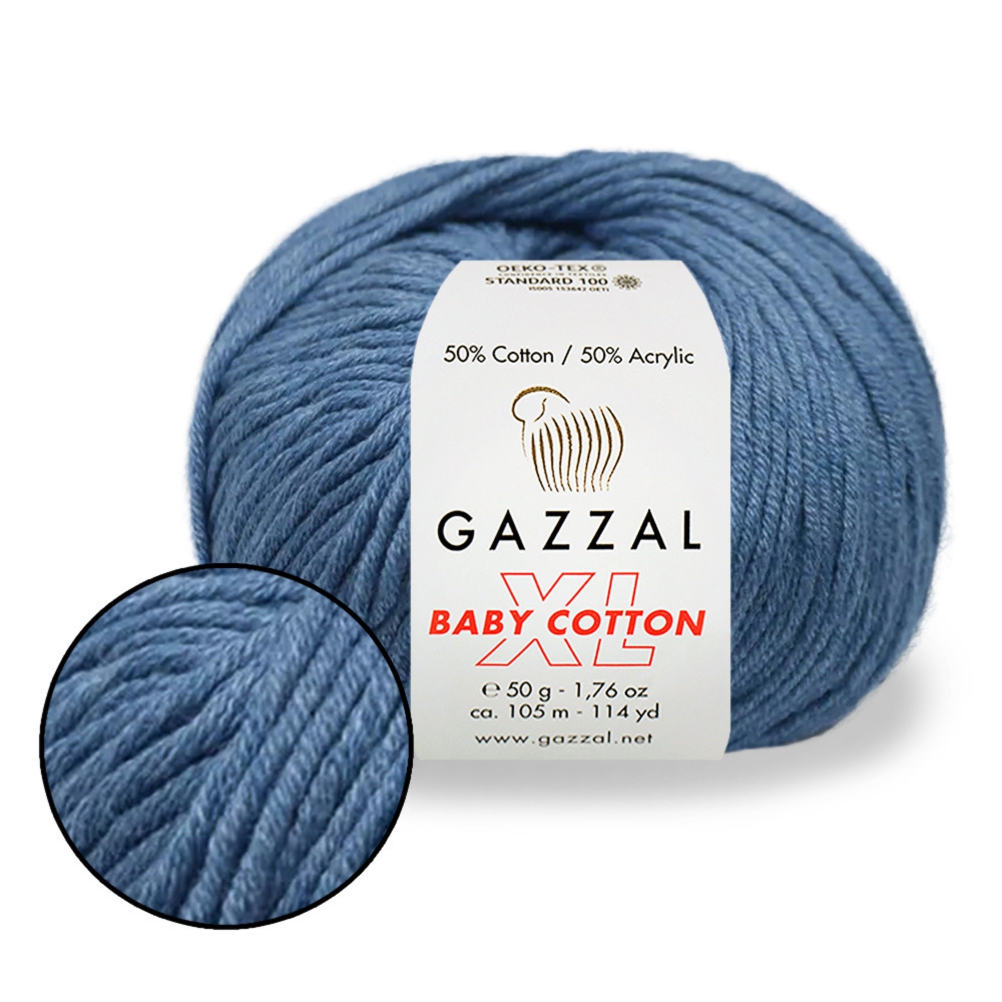 Gazzal Baby Cotton XL, 29 colors, 1.76 oz / 114 yds