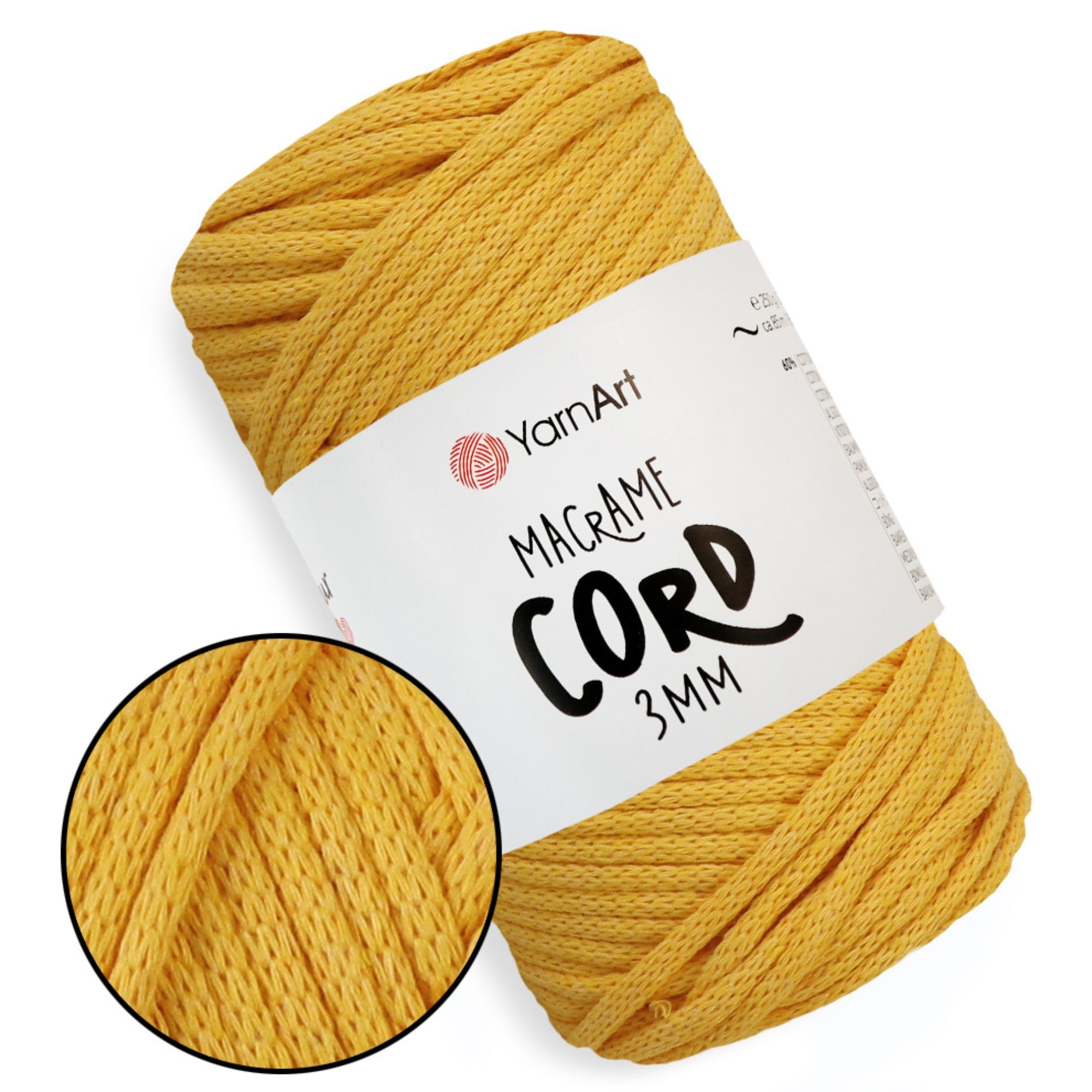 YarnArt Macrame Cord 3 mm, 22 colors, 8.8 oz / 109 yds