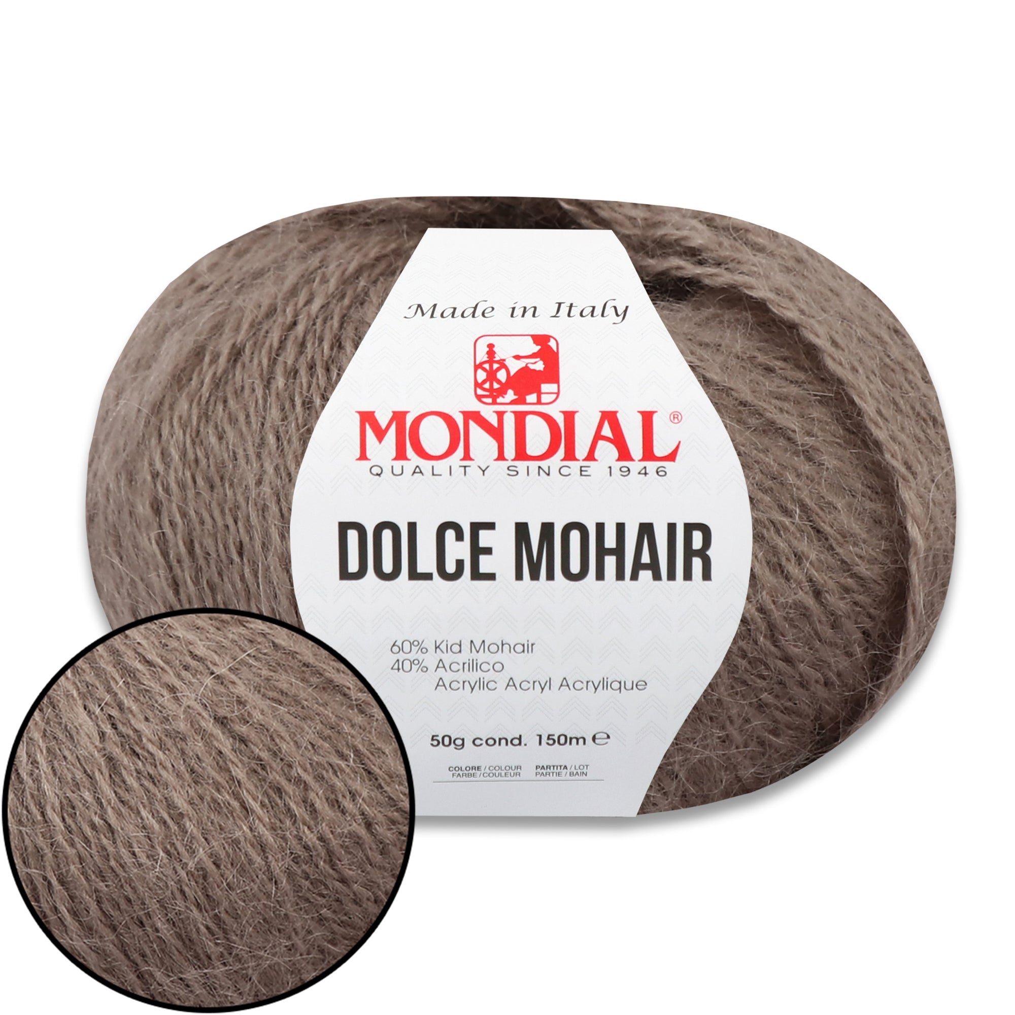 Mondial Dolce Mohair, 27 colors, 1.76 oz / 164 yds