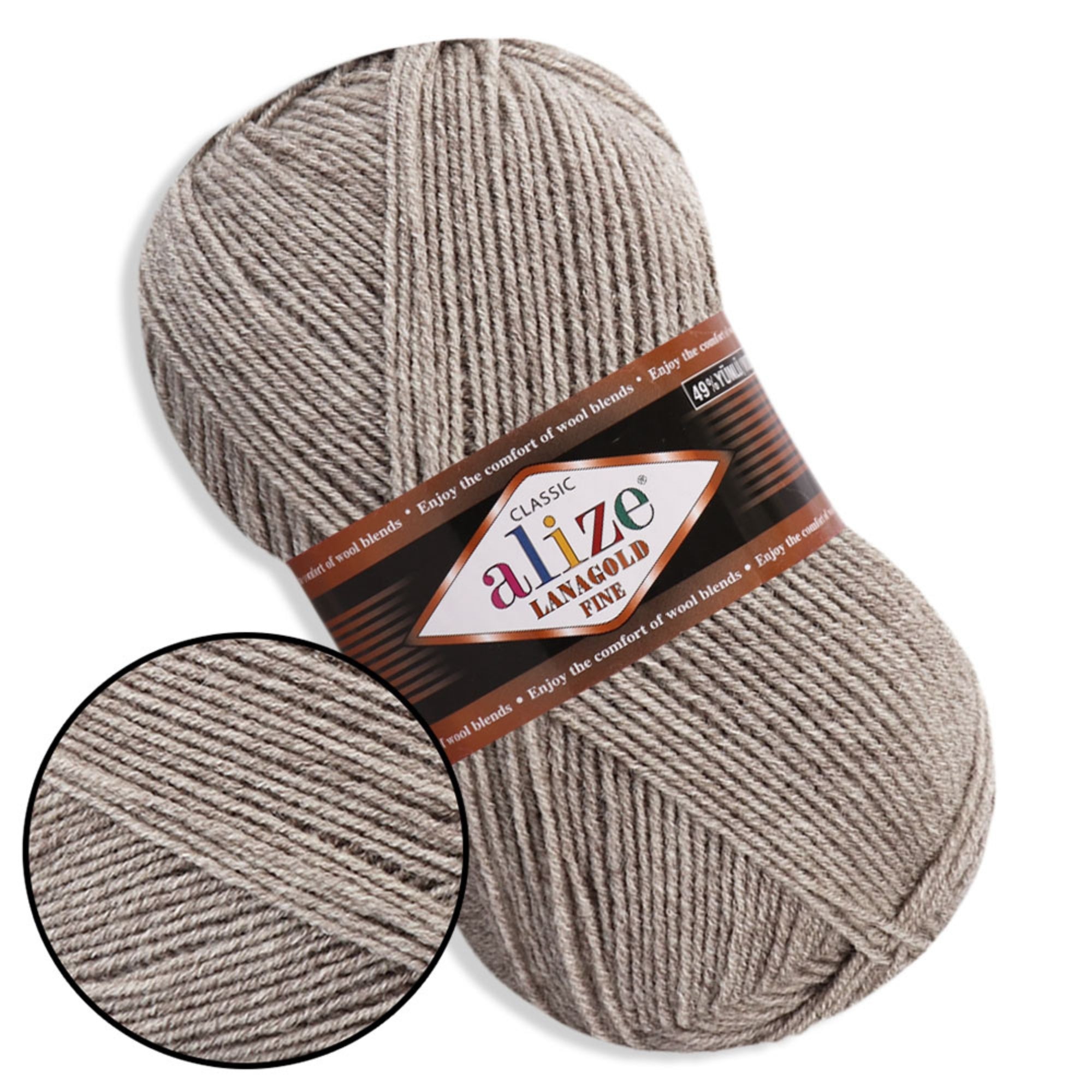 Alize LanaGold Fine, 31 colors, 3.53 oz / 426 yds