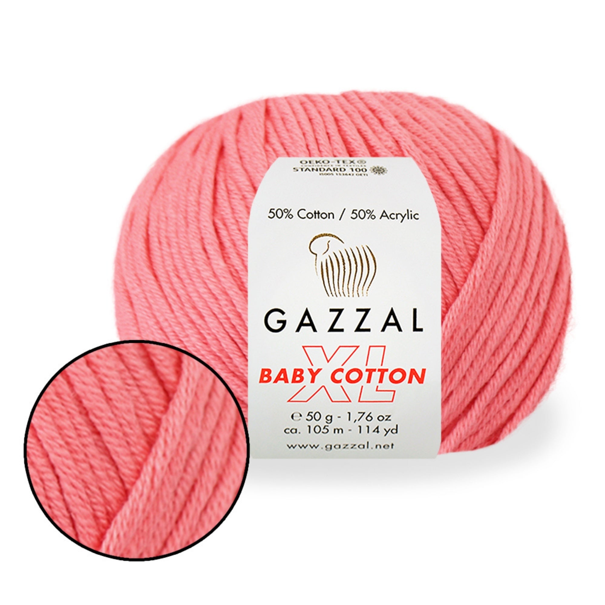 Gazzal Baby Cotton XL, 29 colors, 1.76 oz / 114 yds