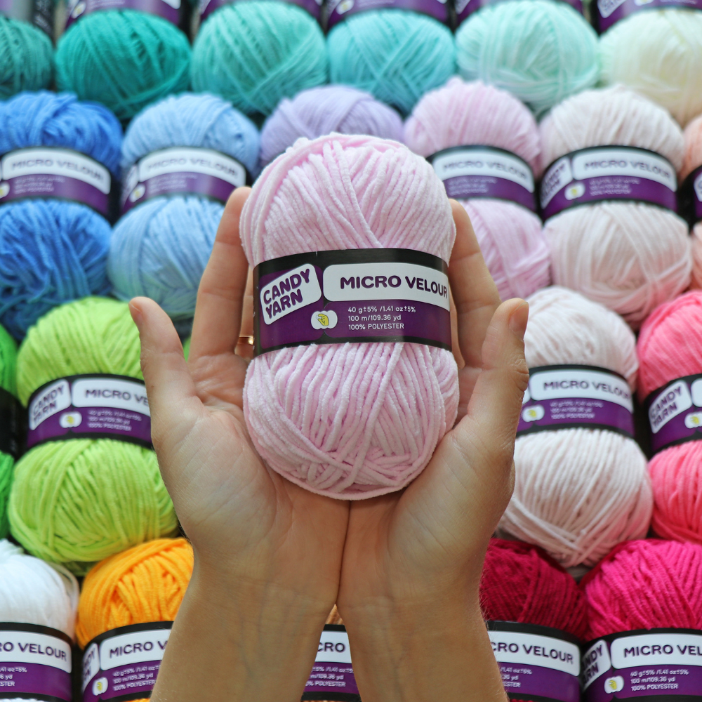 Candy-yarn Micro Velour, 5 Pack of 1.41 oz / 109 yds