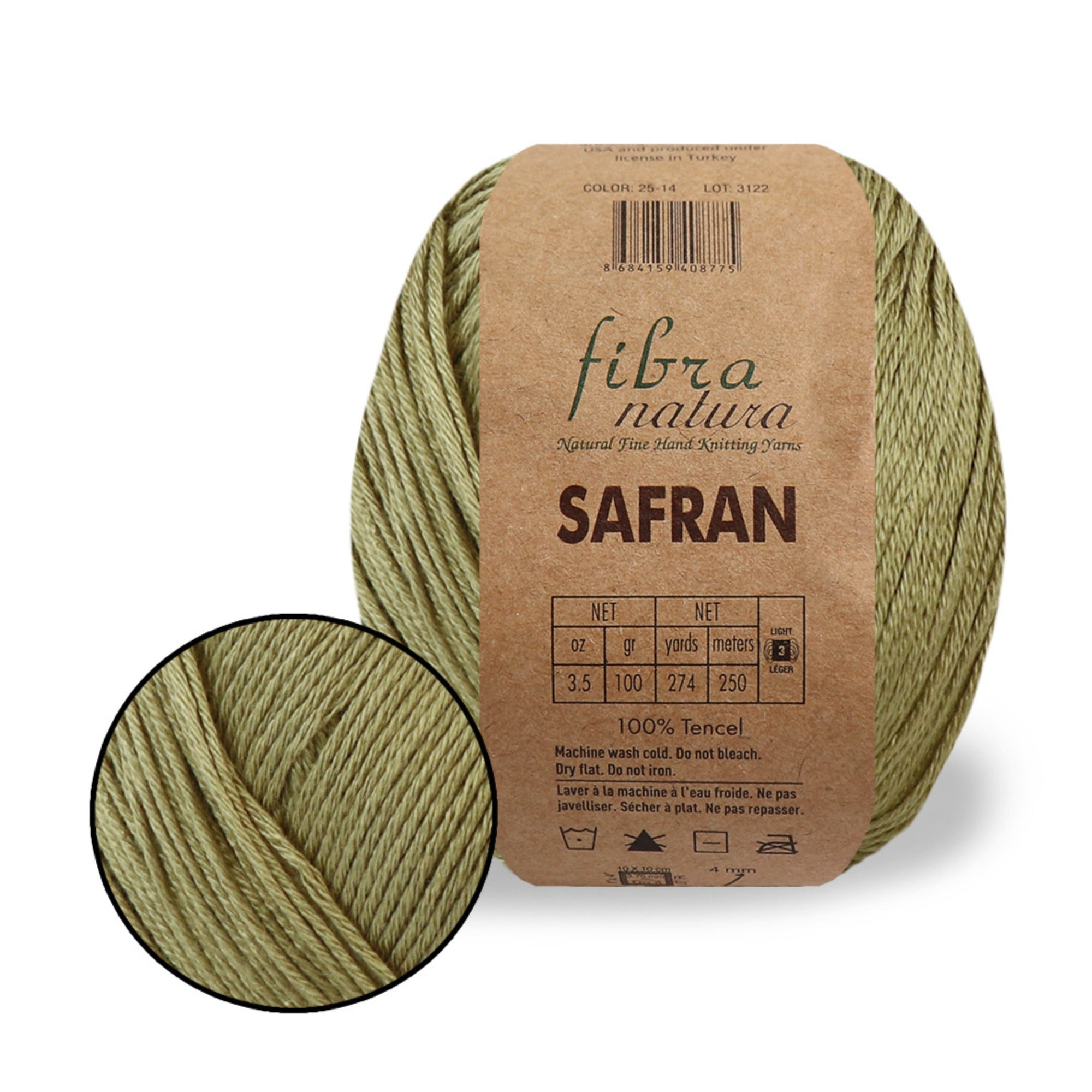 FibraNatura Safran, 8 colors, 1.76 oz / 175 yds