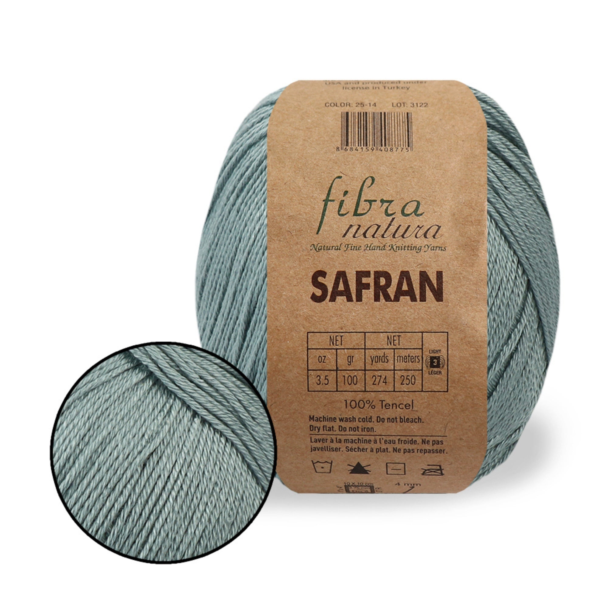 FibraNatura Safran, 8 colors, 1.76 oz / 175 yds
