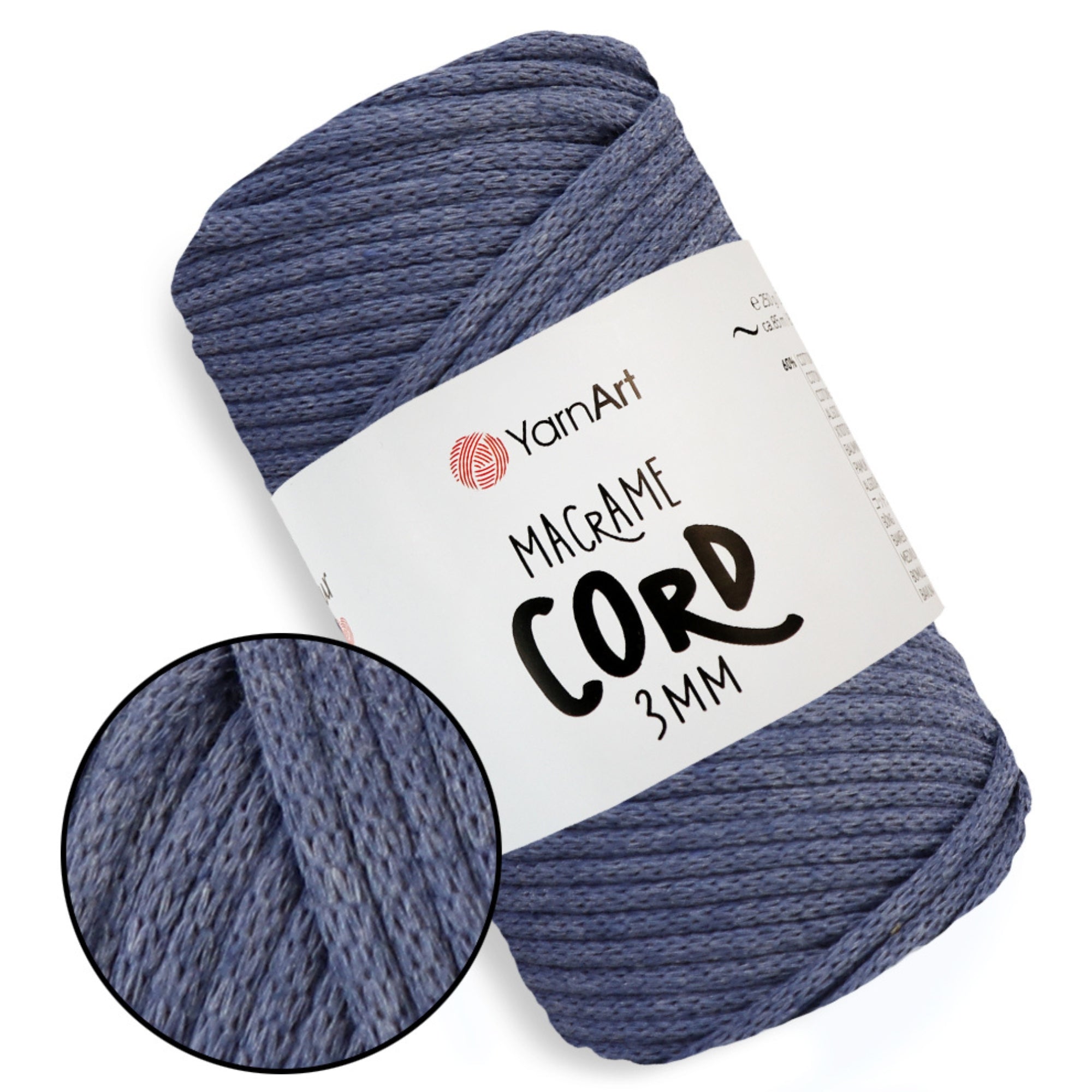 YarnArt Macrame Cord 3 mm, 22 colors, 8.8 oz / 109 yds