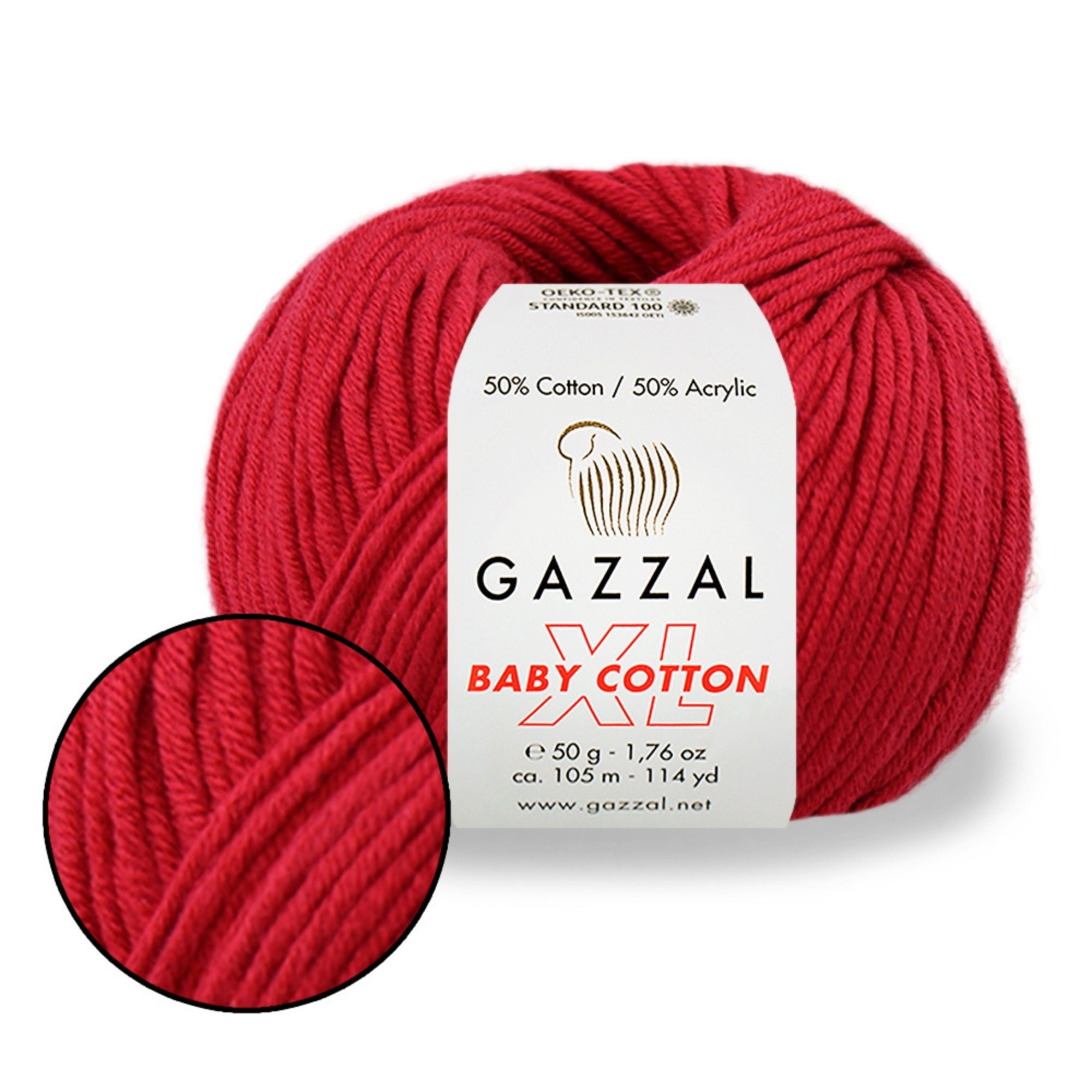 Gazzal Baby Cotton XL, 29 colors, 1.76 oz / 114 yds