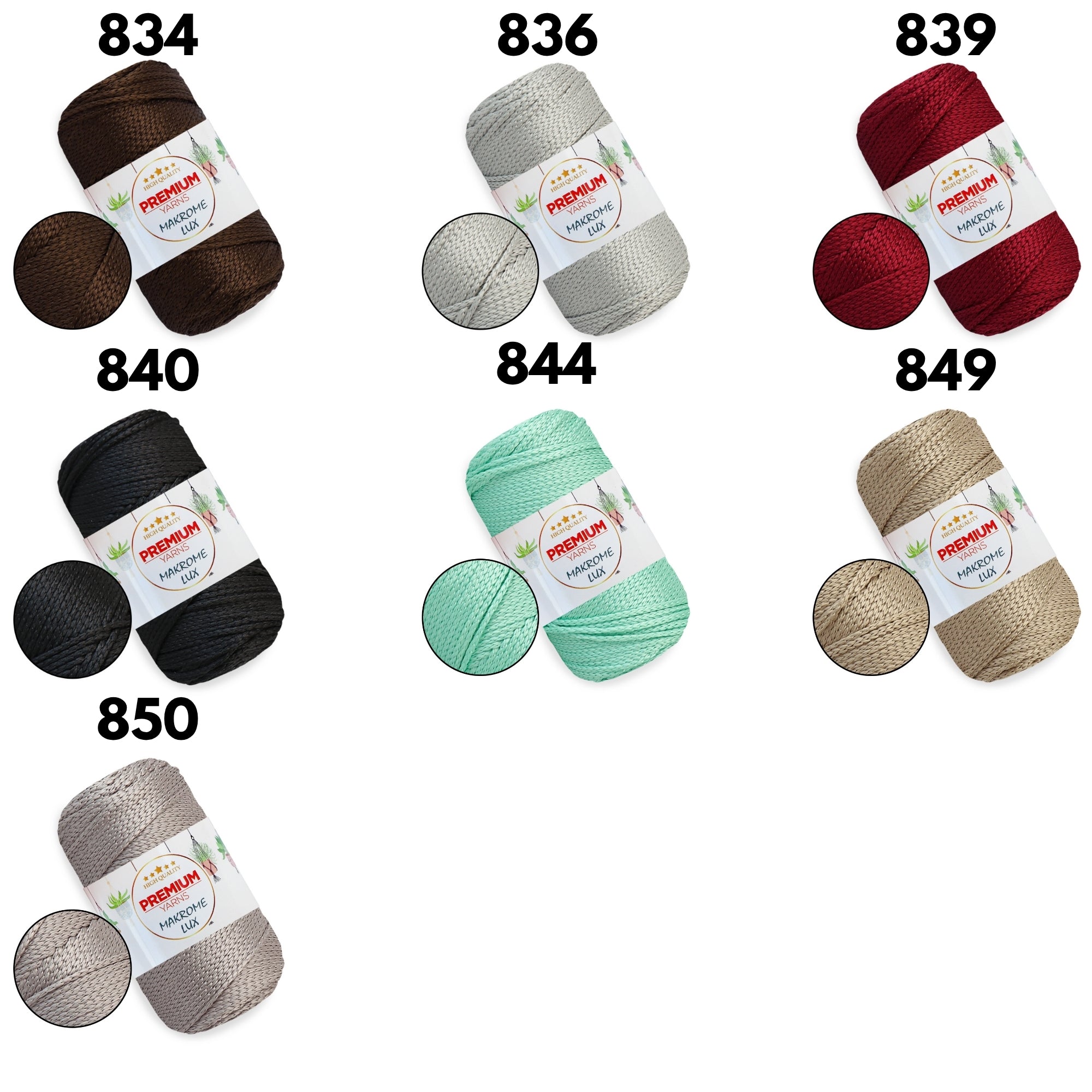 Premium Yarns Makrome Lux, 16 colors, 3.52 oz / 197 yds