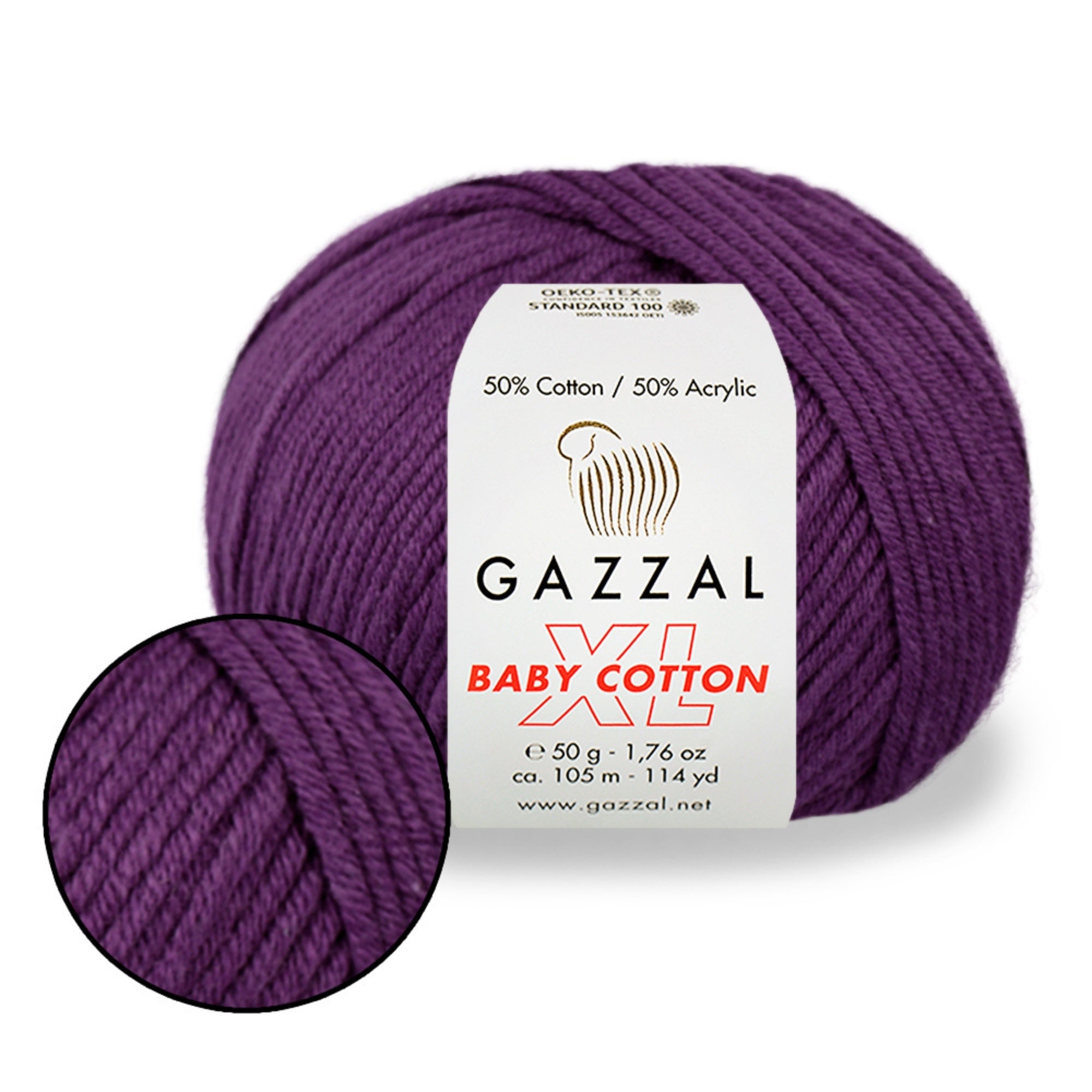 Gazzal Baby Cotton XL, 29 colors, 1.76 oz / 114 yds