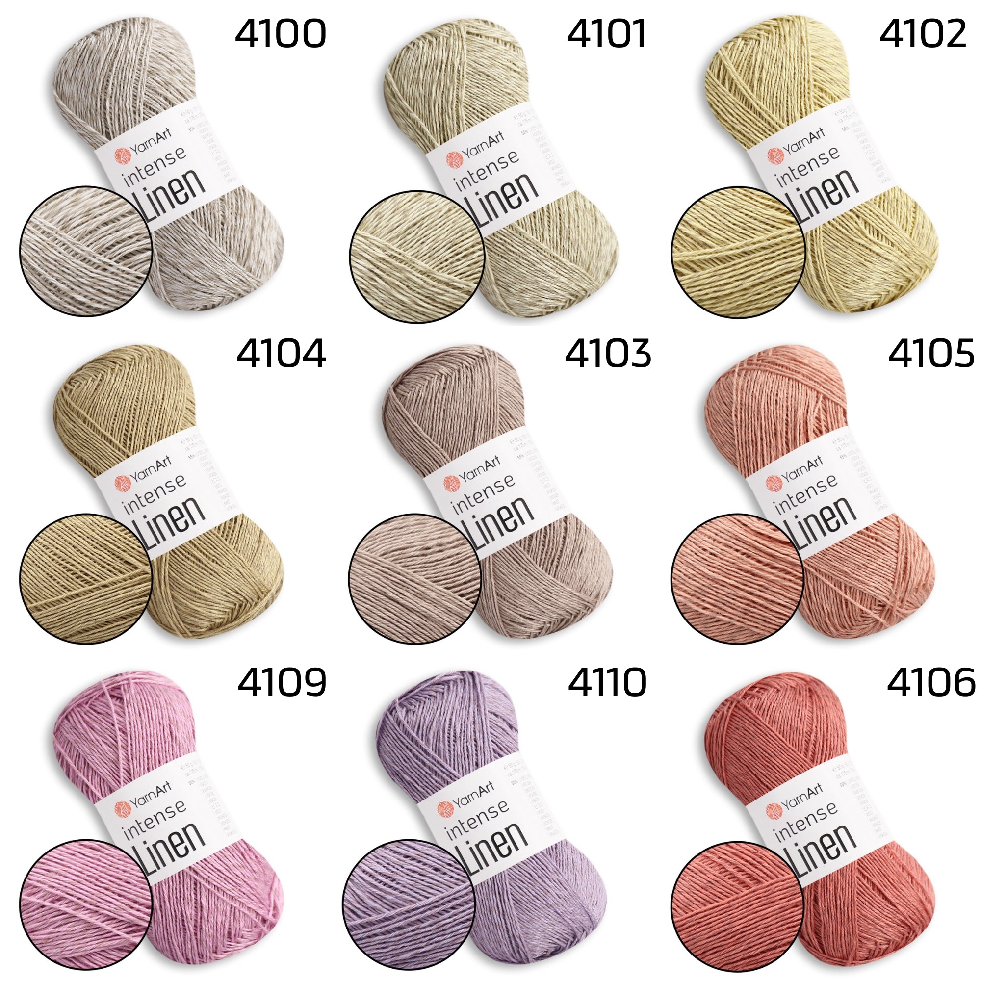 YarnArt Intense Linen 15 colors, 1.76 oz / 191 yds