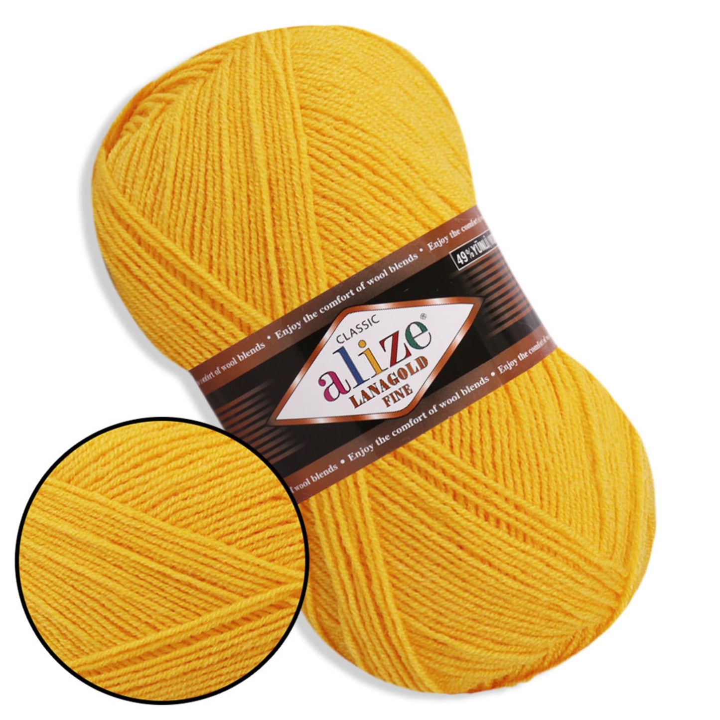 Alize LanaGold Fine, 31 colors, 3.53 oz / 426 yds