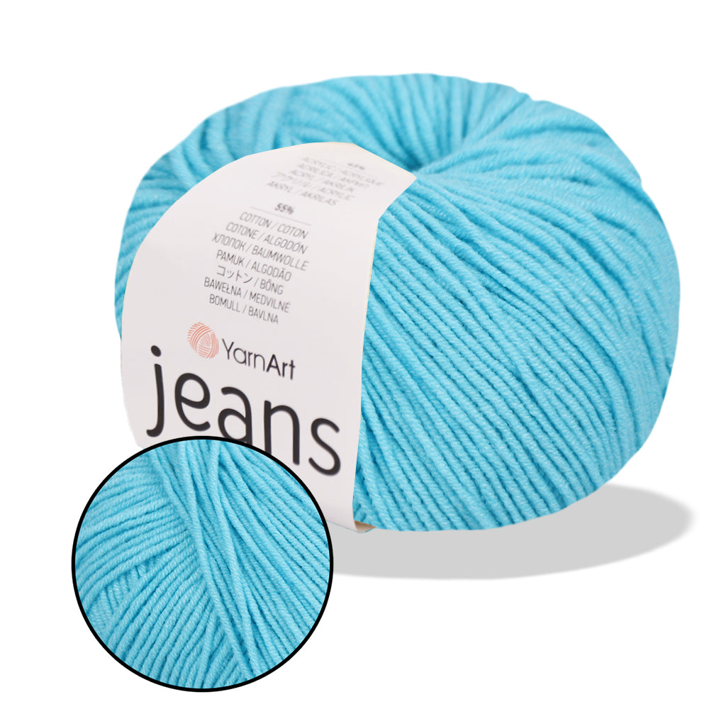 YarnArt Jeans, 62 colors, 1.75 oz / 174 yds