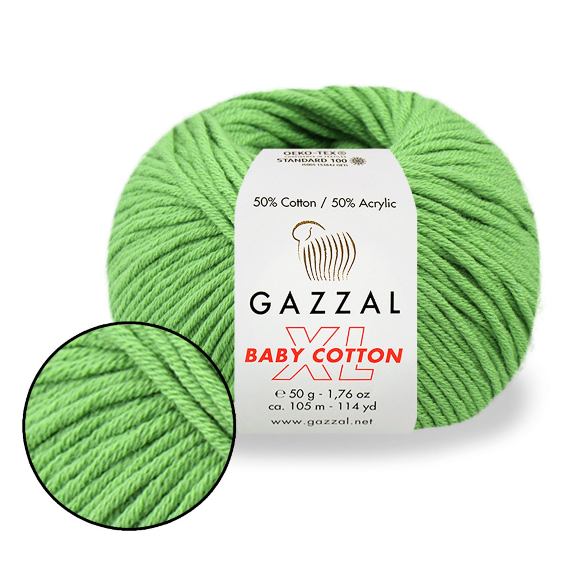 Gazzal Baby Cotton XL, 29 colors, 1.76 oz / 114 yds