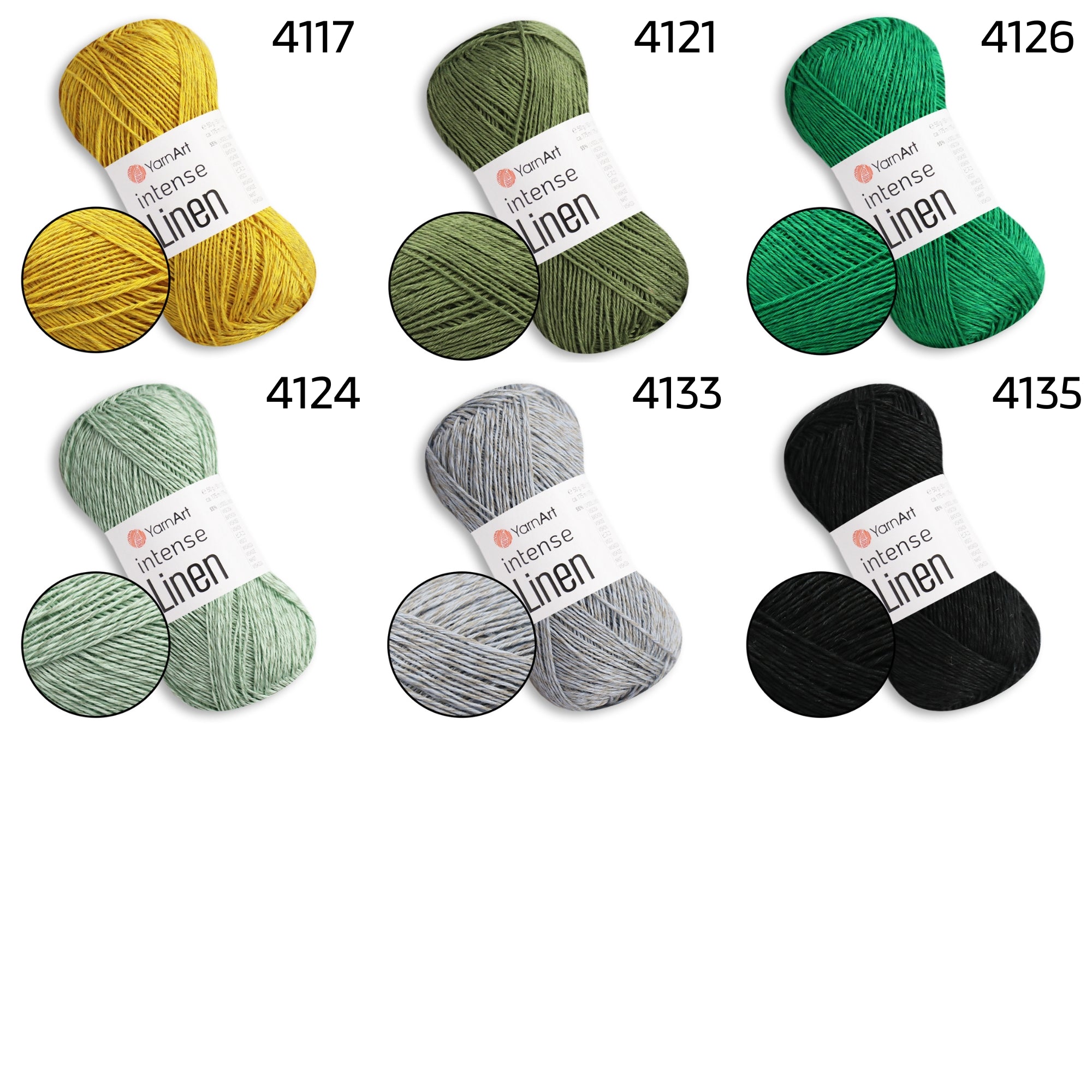YarnArt Intense Linen Yarn – 15 Colors | Linen Lyocell Blend for