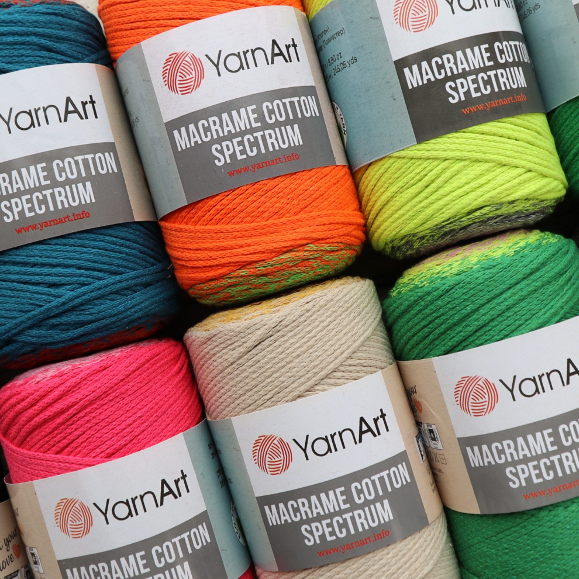YarnArt Macrame Cotton Spectrum, 18 colors, 8.8 oz / 246 yds