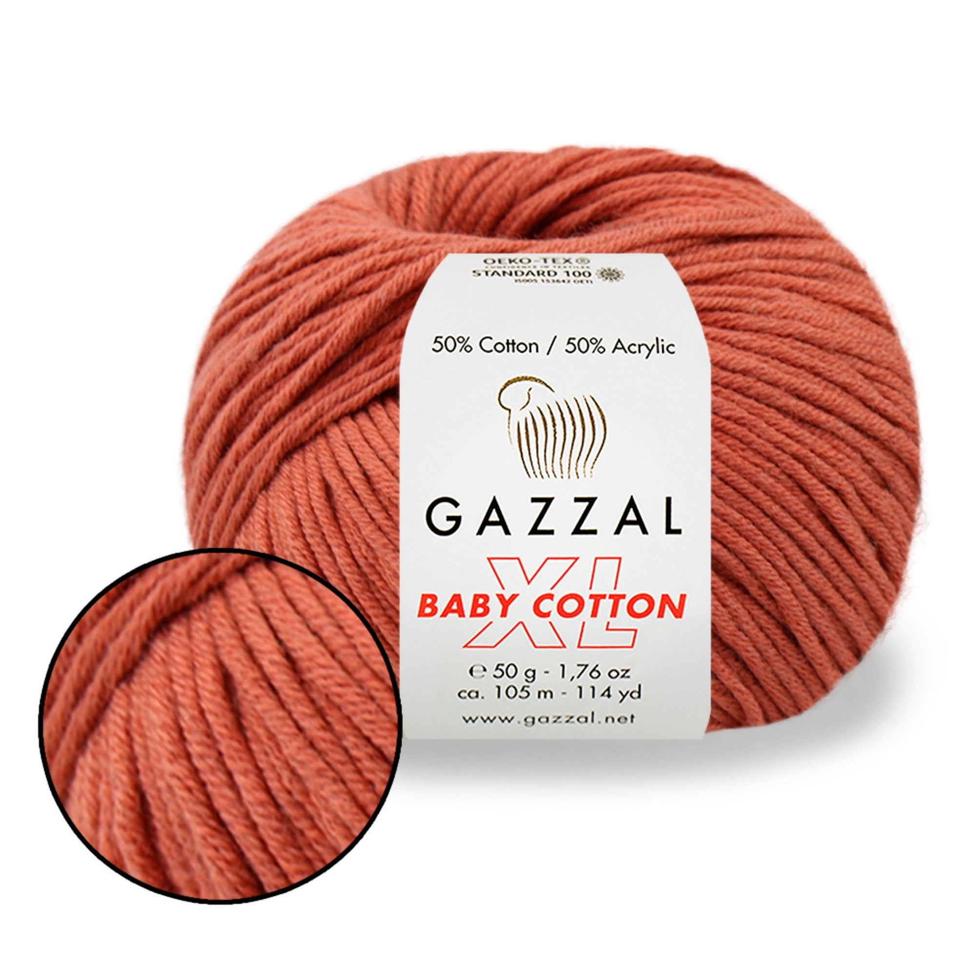 Gazzal Baby Cotton XL, 29 colors, 1.76 oz / 114 yds