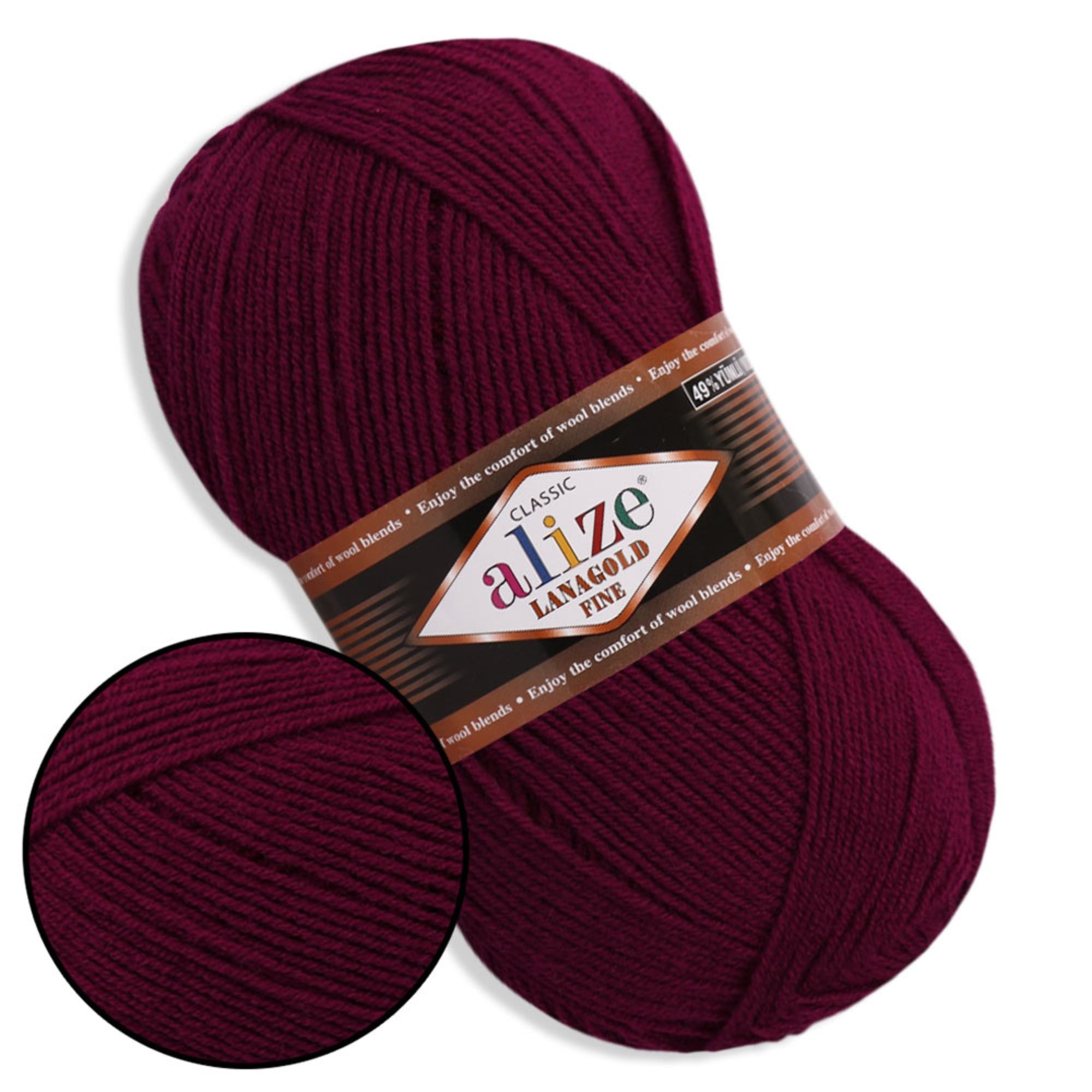 Alize LanaGold Fine, 31 colors, 3.53 oz / 426 yds