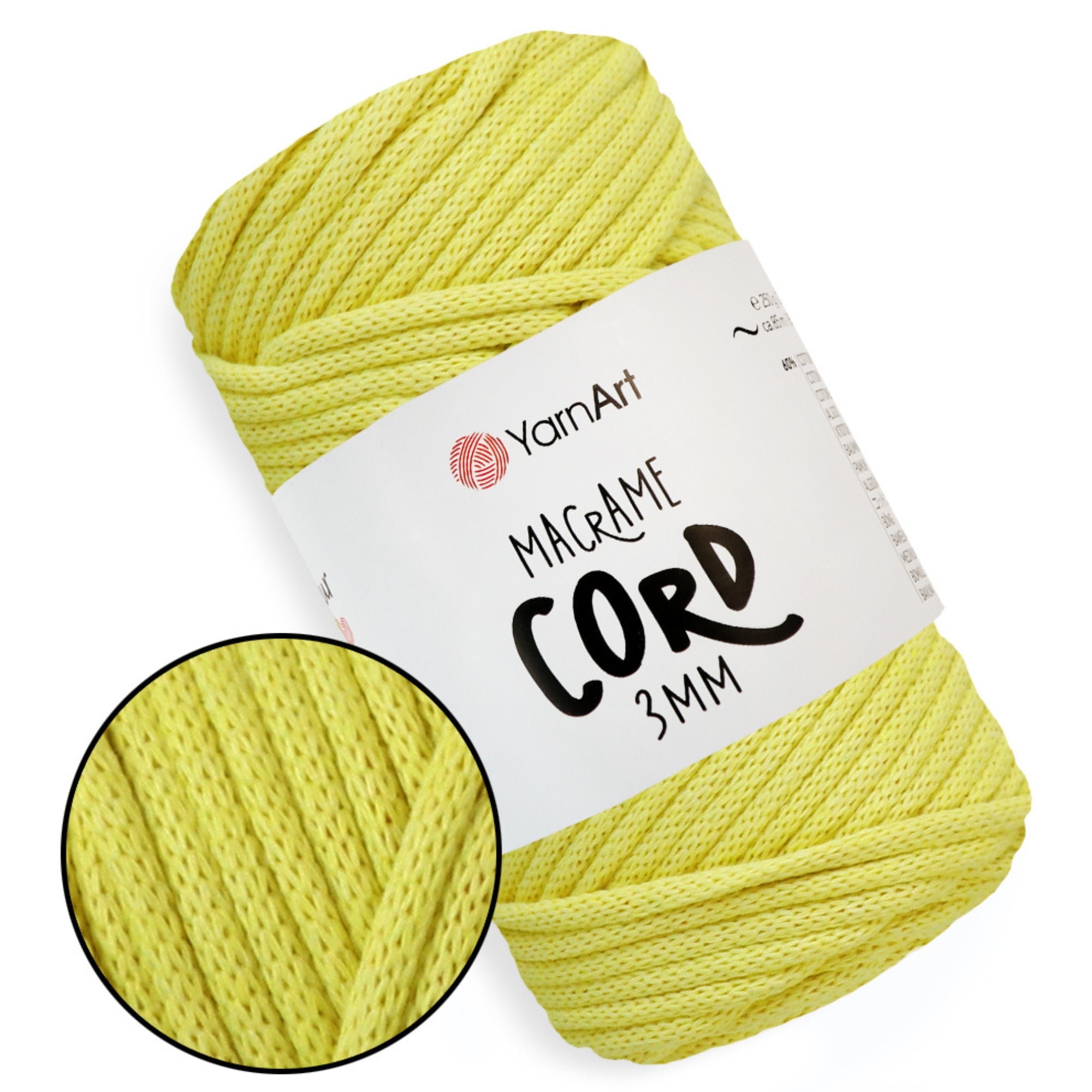 YarnArt Macrame Cord 3 mm, 22 colors, 8.8 oz / 109 yds