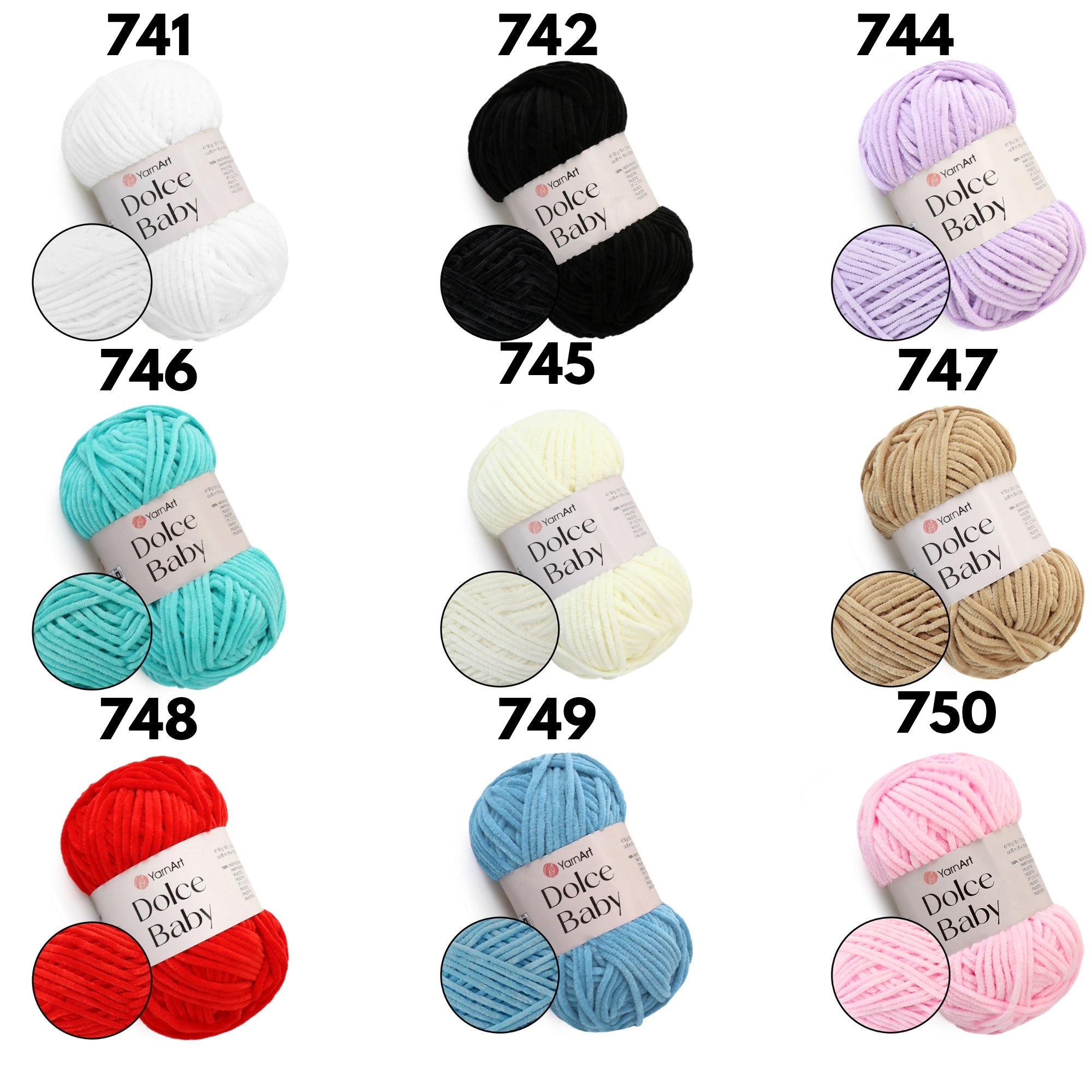 YarnArt Dolce Baby, 29 colors, 1.76 oz / 93 yds
