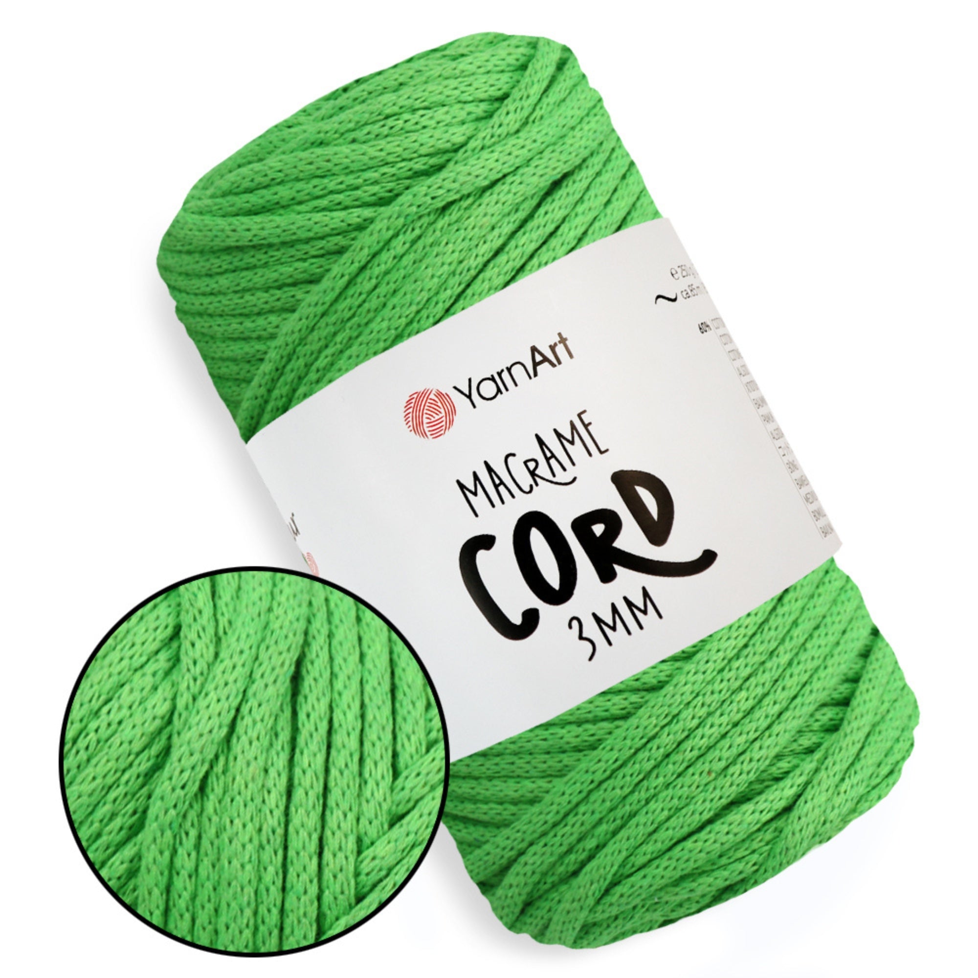 YarnArt Macrame Cord 3 mm, 22 colors, 8.8 oz / 109 yds
