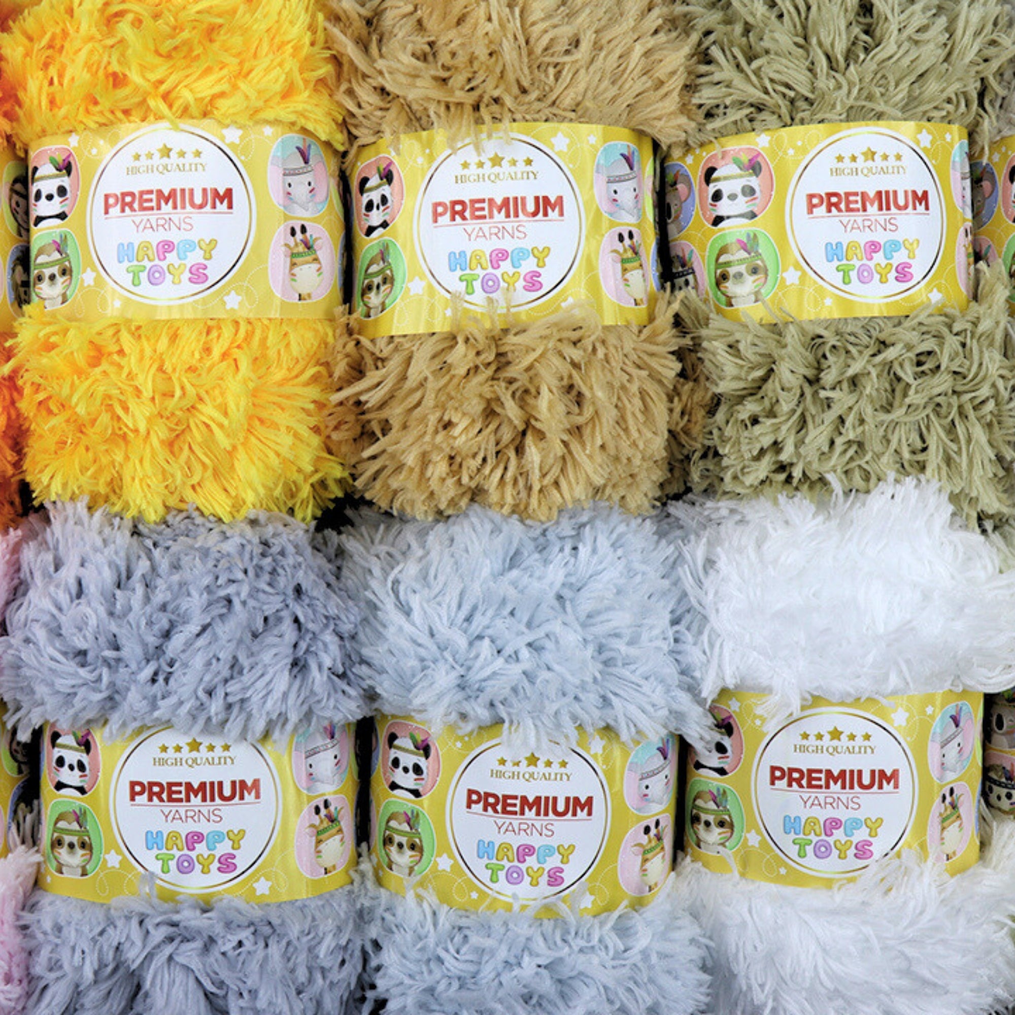 Premium Yarn Happy Toys, 5 colors, 3.5 oz / 44 yds