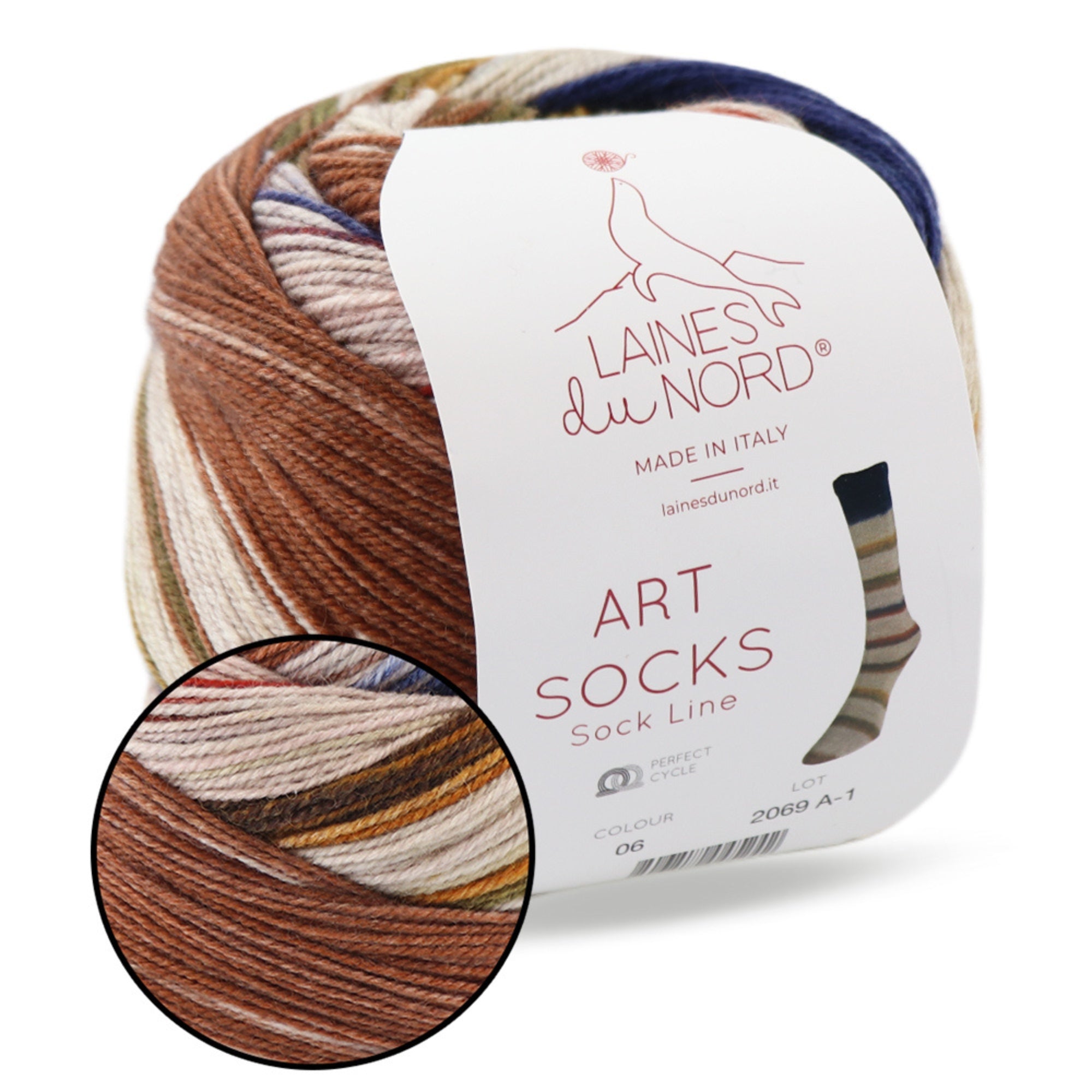 Laines du Nord Art Socks, 4 colors, 3.53 oz / 459 yds
