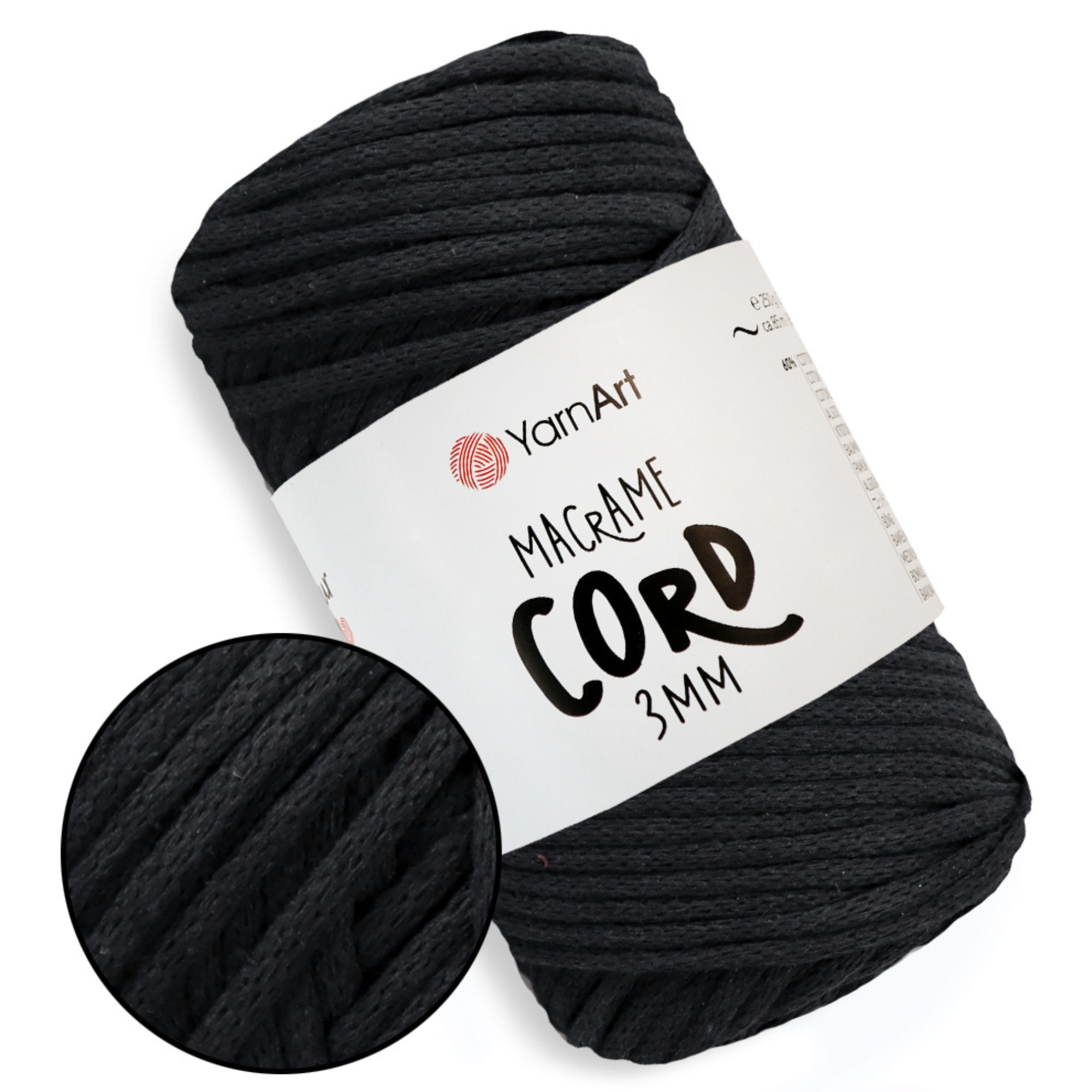 YarnArt Macrame Cord 3 mm, 22 colors, 8.8 oz / 109 yds