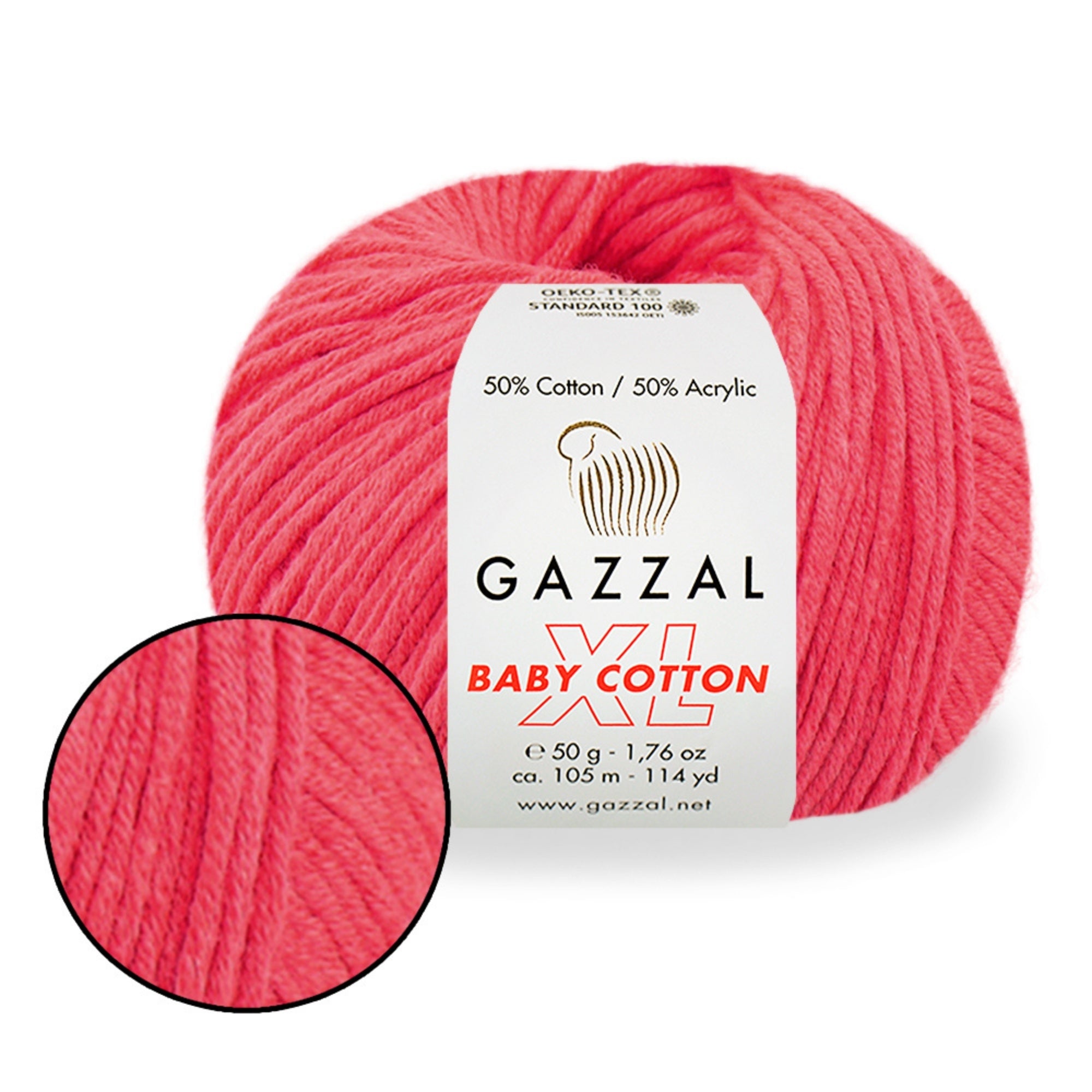 Gazzal Baby Cotton XL, 29 colors, 1.76 oz / 114 yds
