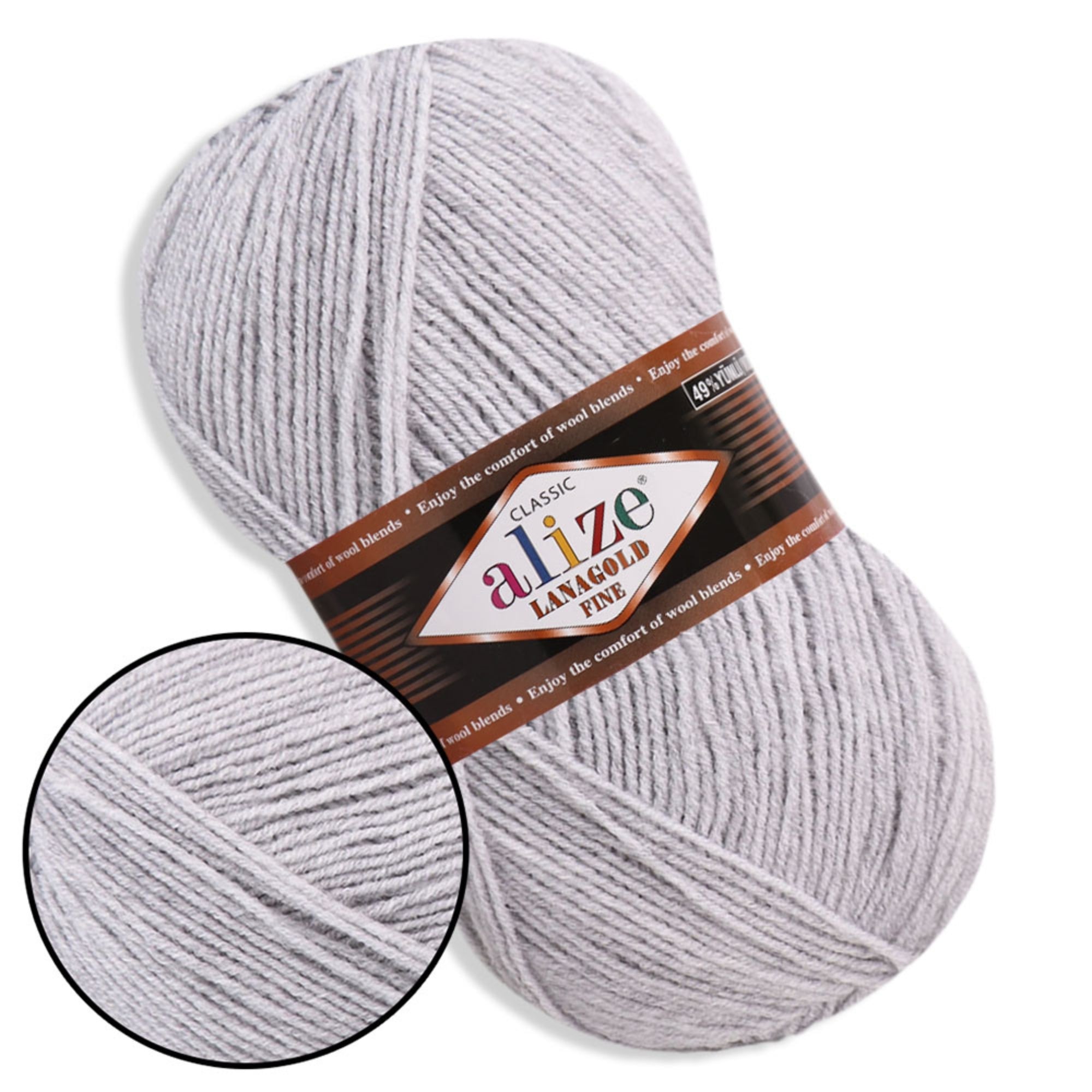 Alize LanaGold Fine, 31 colors, 3.53 oz / 426 yds