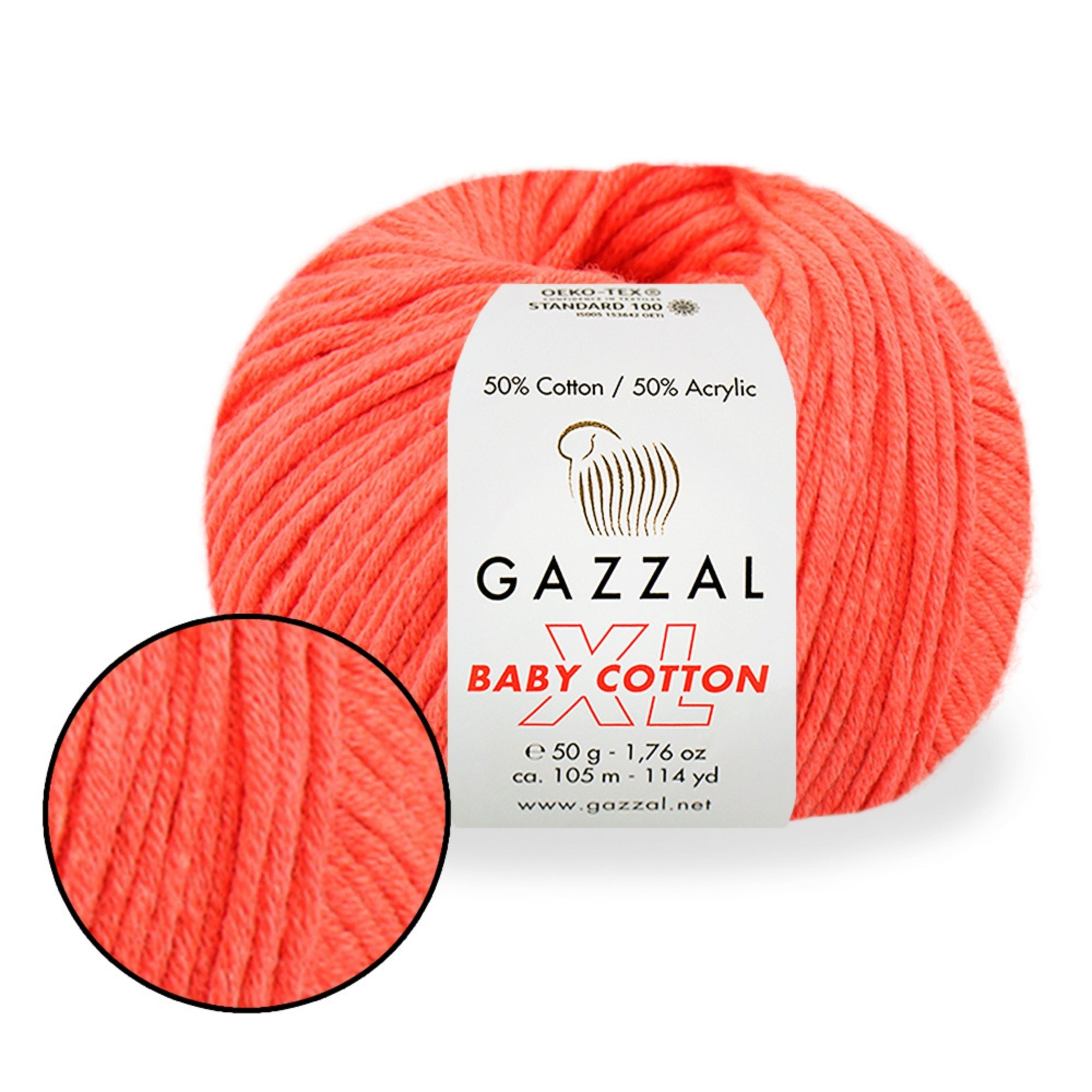 Gazzal Baby Cotton XL, 29 colors, 1.76 oz / 114 yds