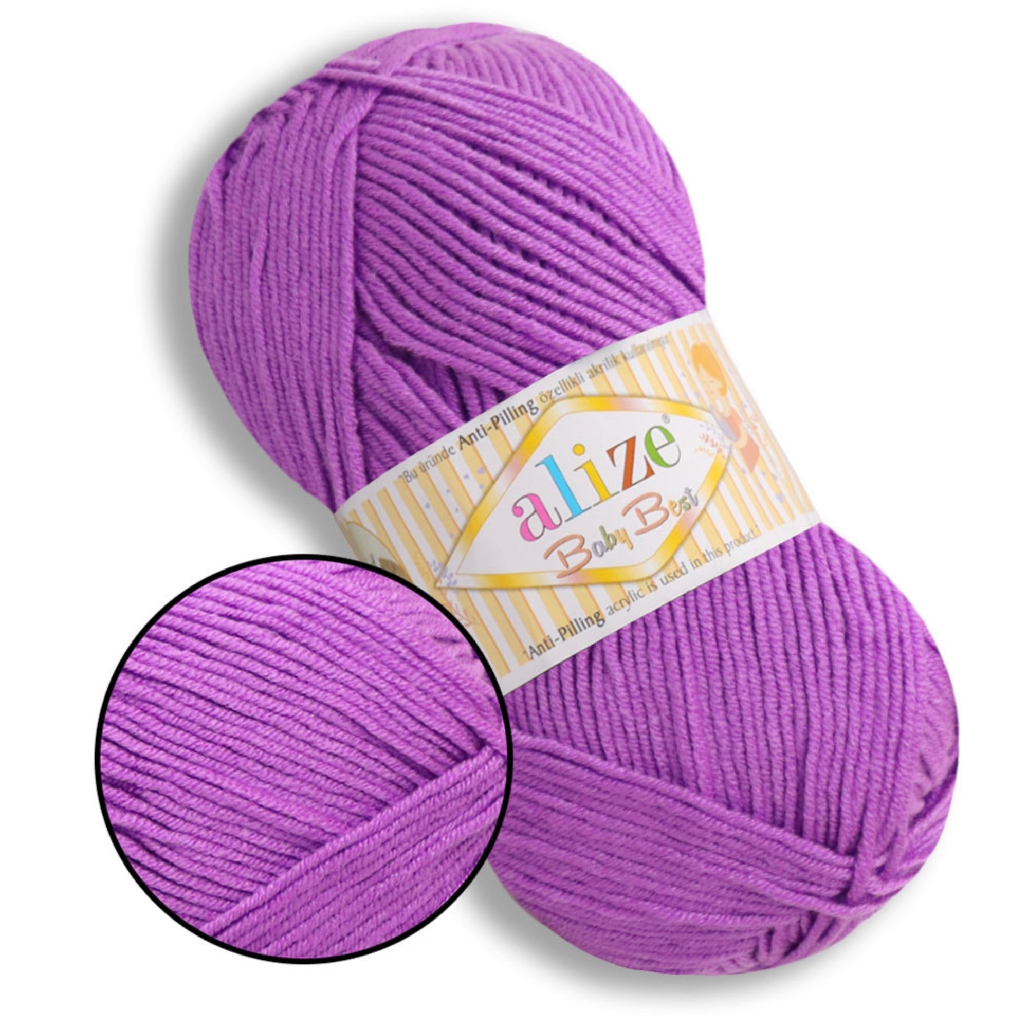 Alize Baby Best, 65 colors, 3.53 oz / 262 yds