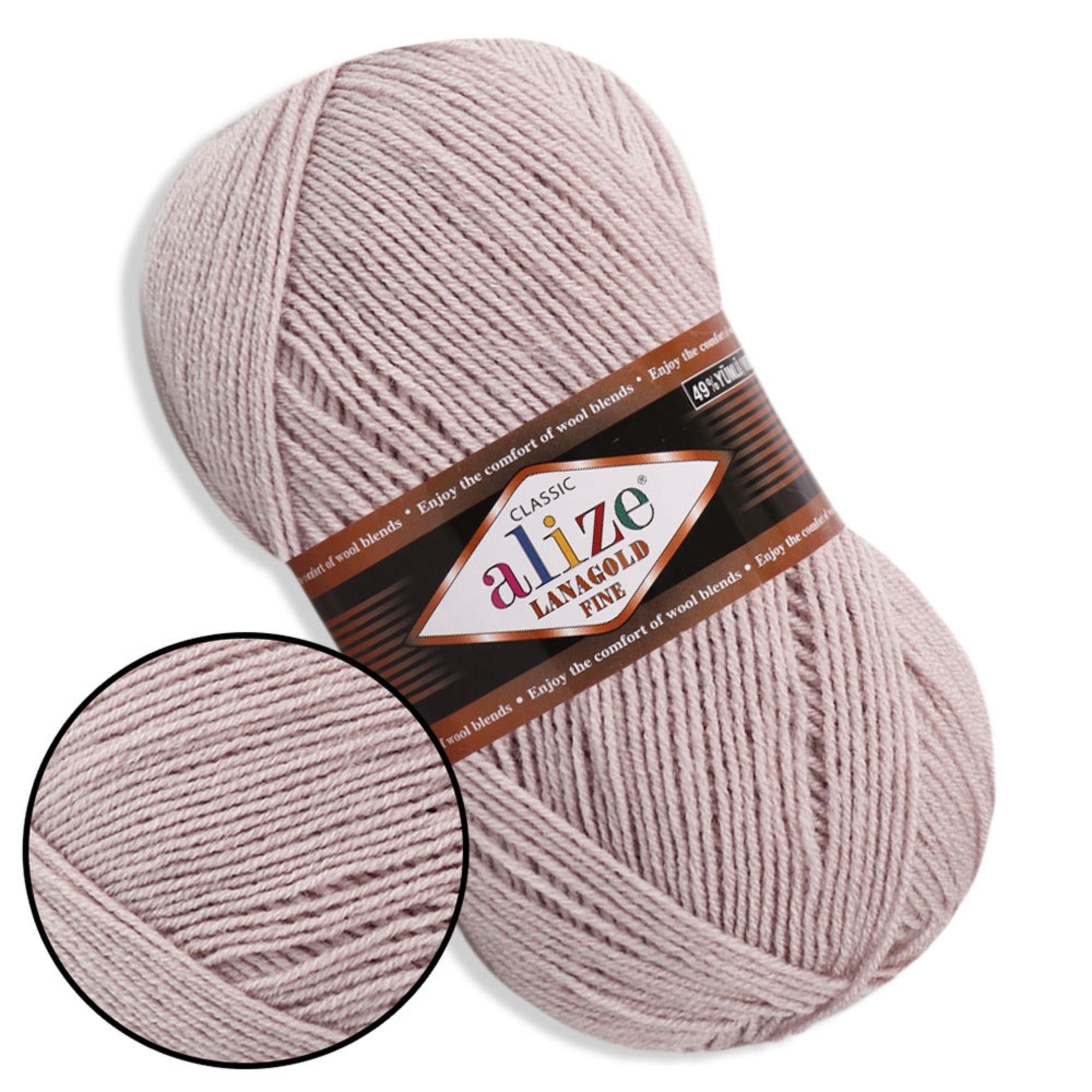 Alize LanaGold Fine, 31 colors, 3.53 oz / 426 yds