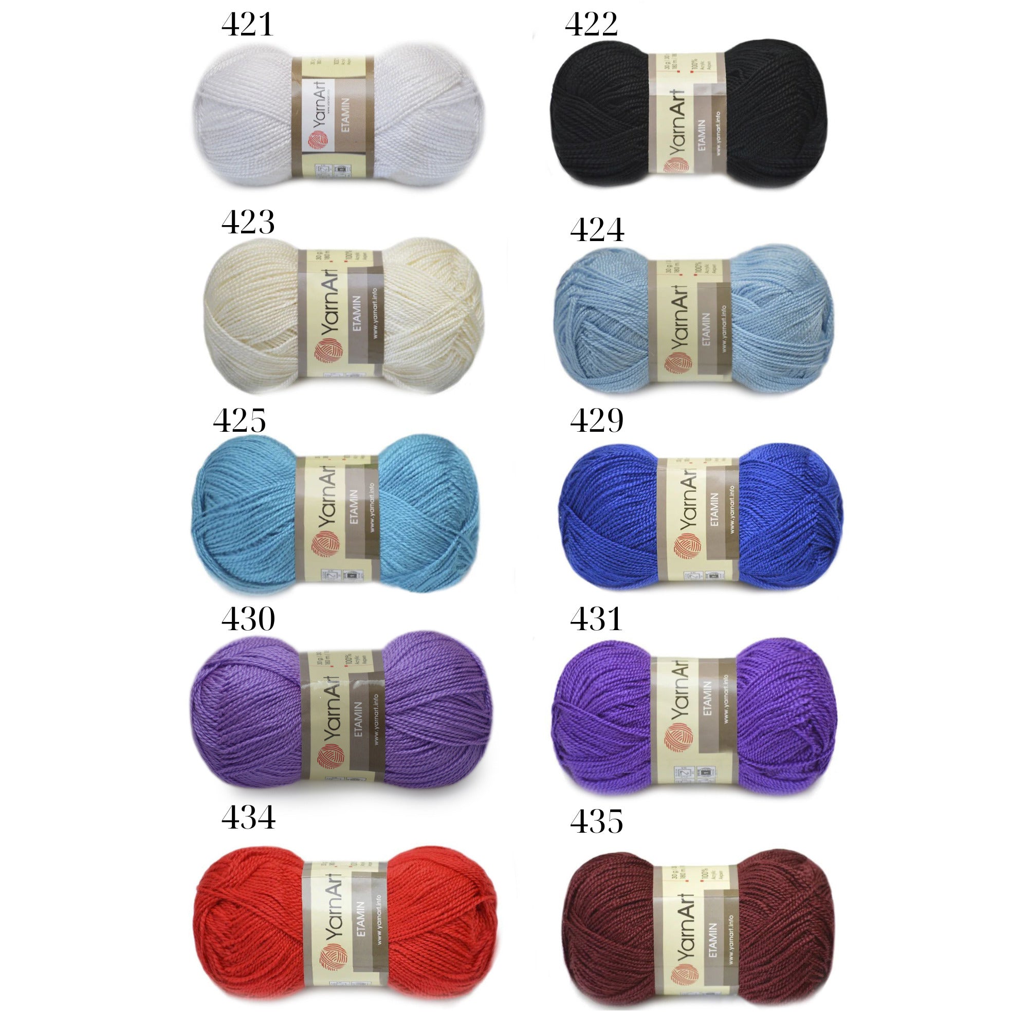 YarnArt Etamin, 27 colors, 1.06 oz / 197 yds