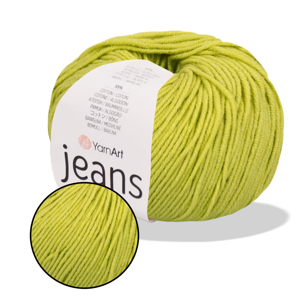 YarnArt Jeans, 62 colors, 1.75 oz / 174 yds